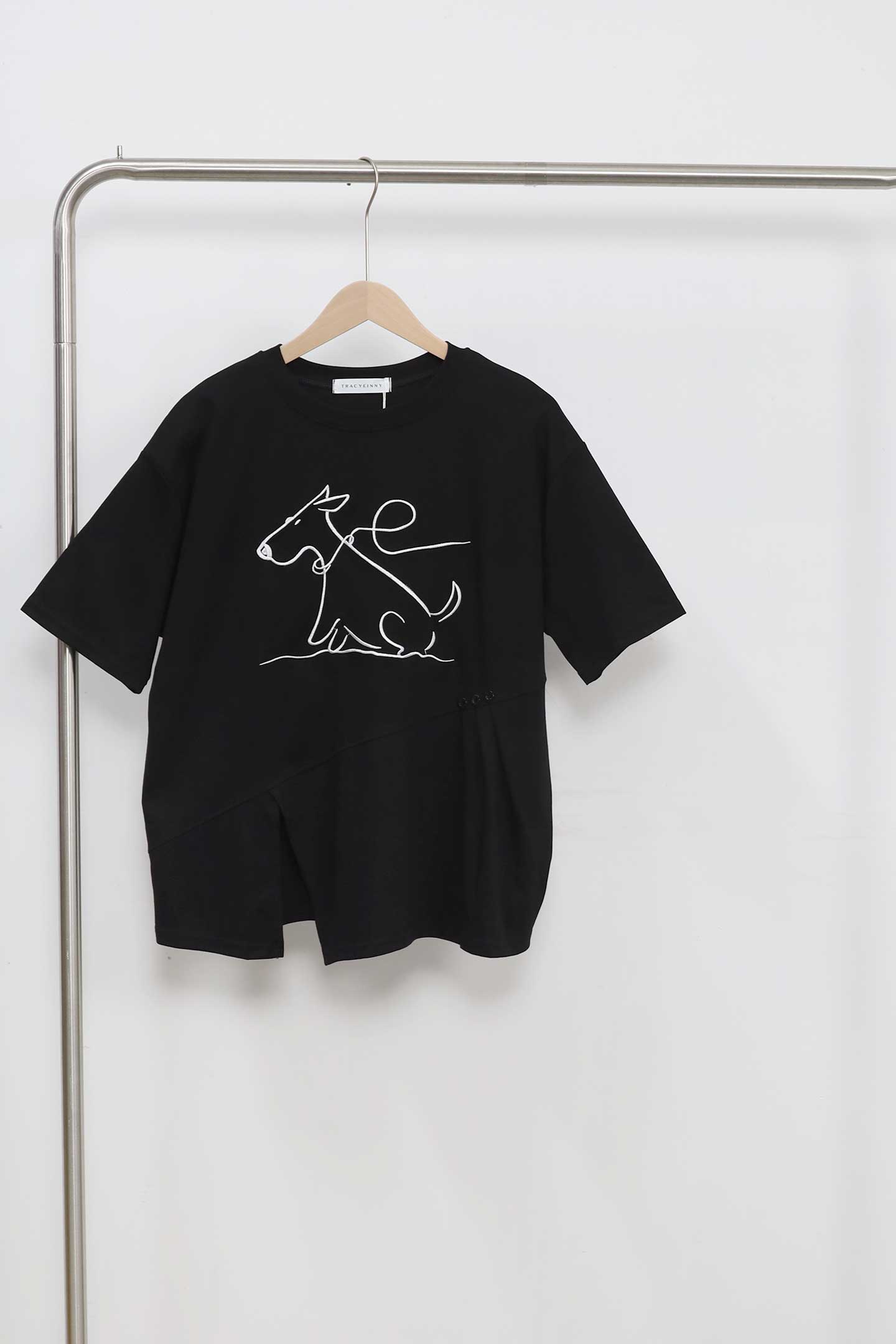 Backorders Easy by TE - Doggie Outline Embroidered Top