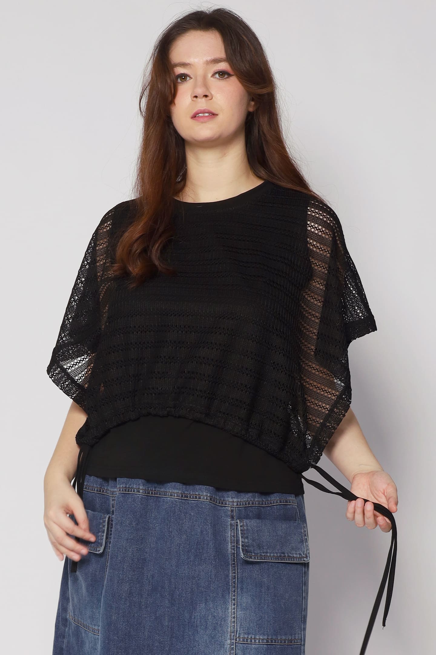 Dom Netted Top in Black
