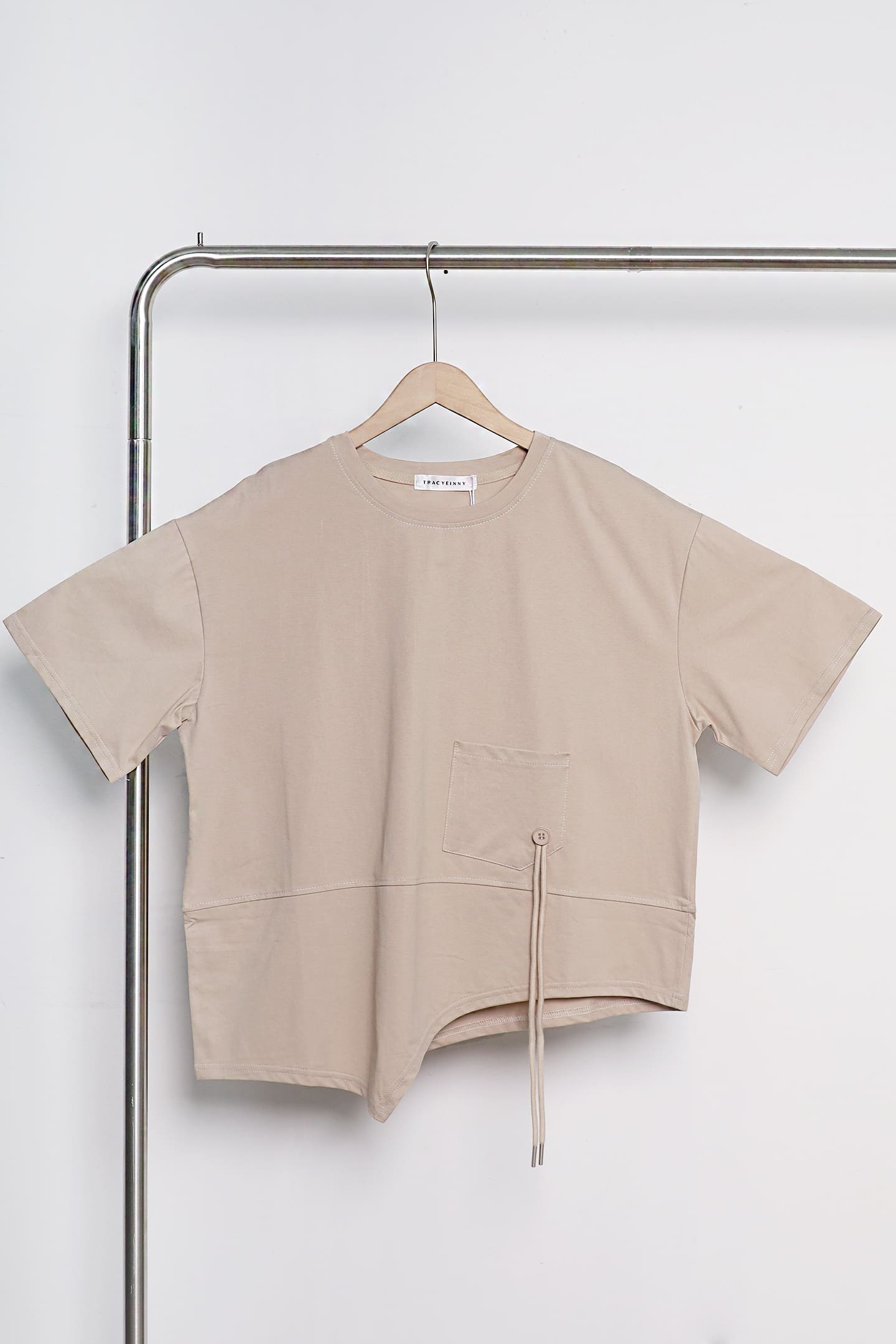 Easy by TE - Domie Pocket Top in Khaki