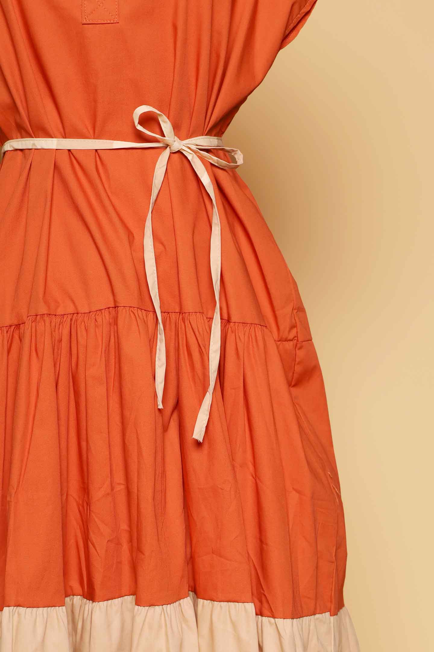 PO - Donya Colourblock Dress in Orange