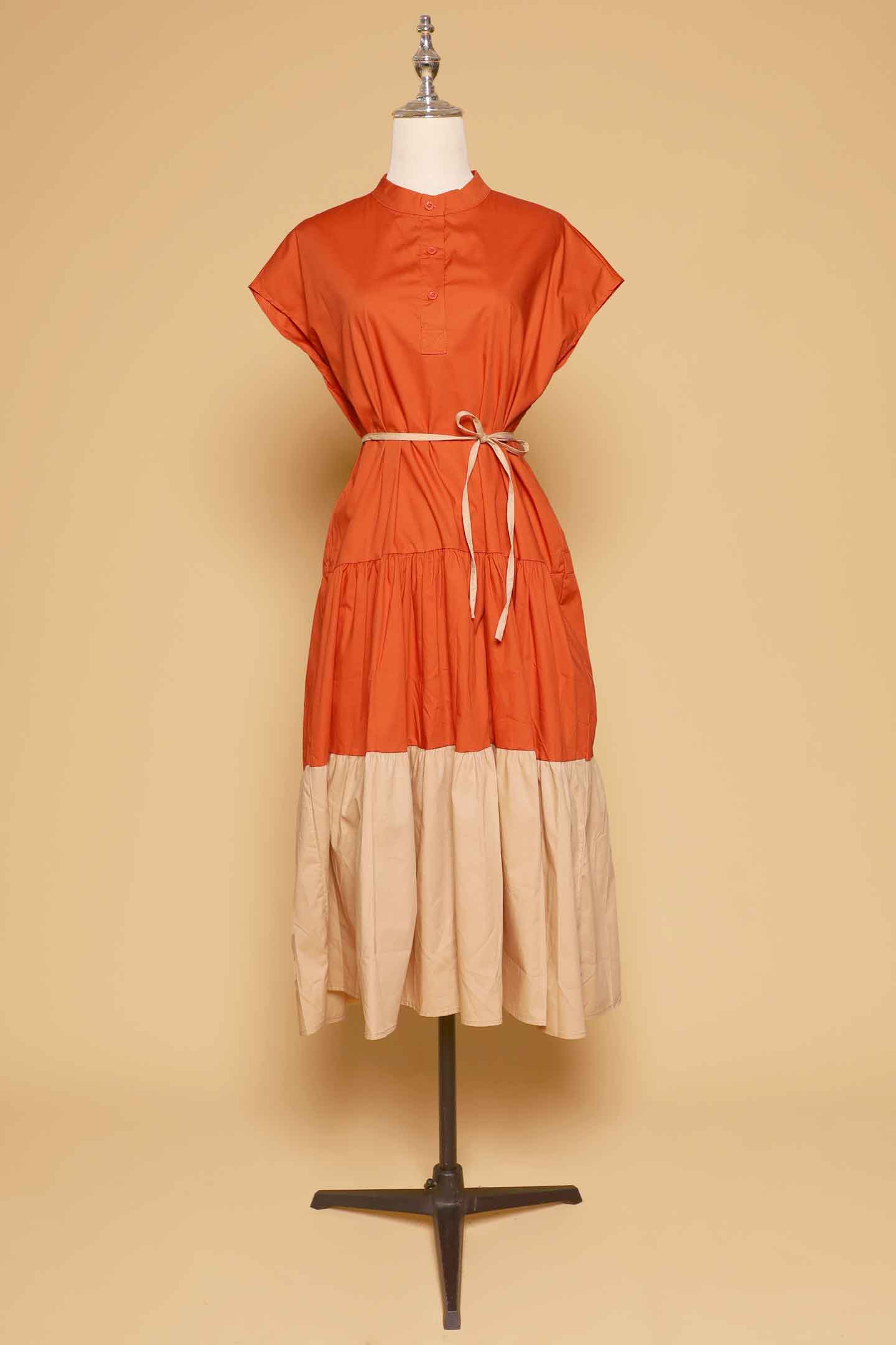 PO - Donya Colourblock Dress in Orange