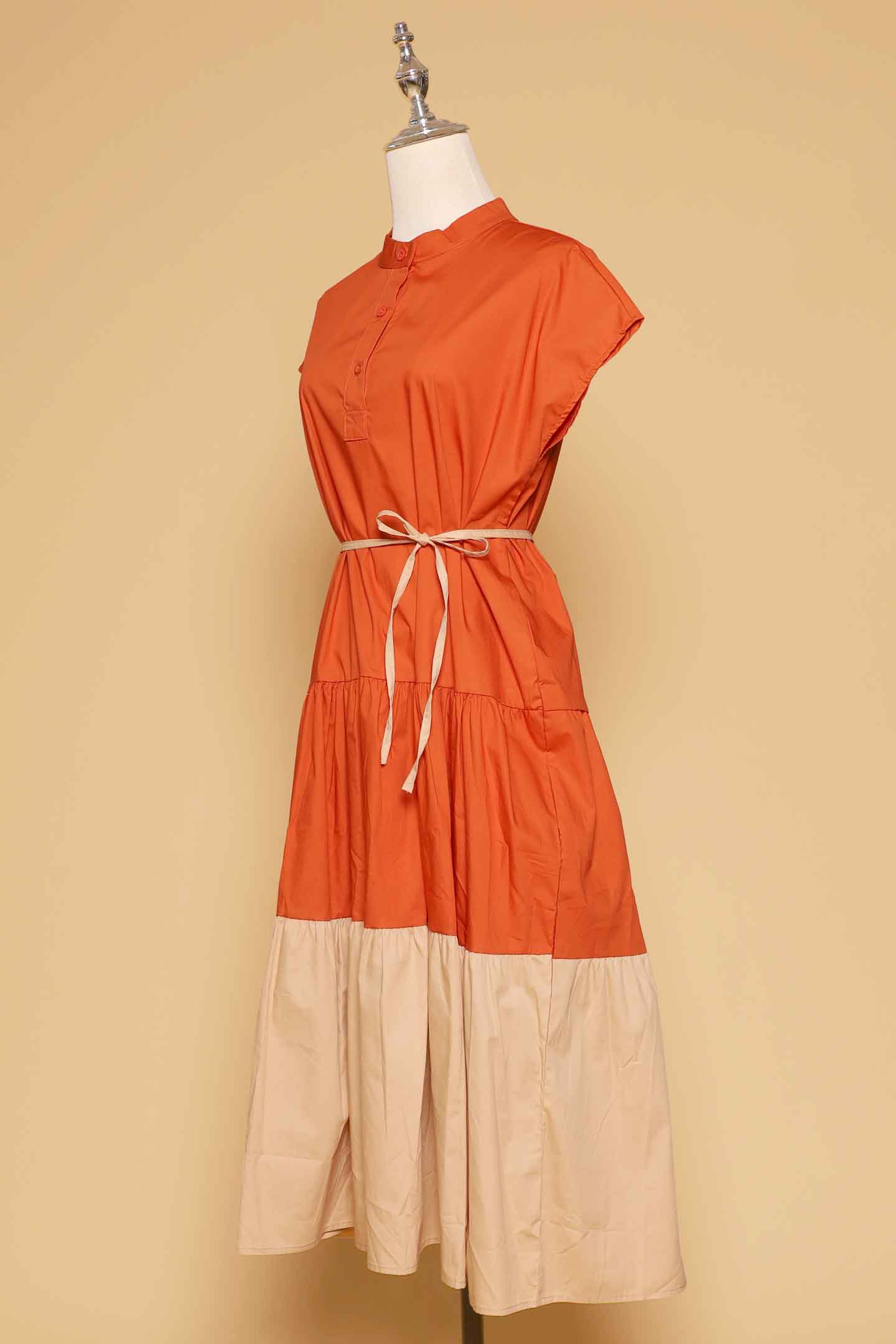 PO - Donya Colourblock Dress in Orange