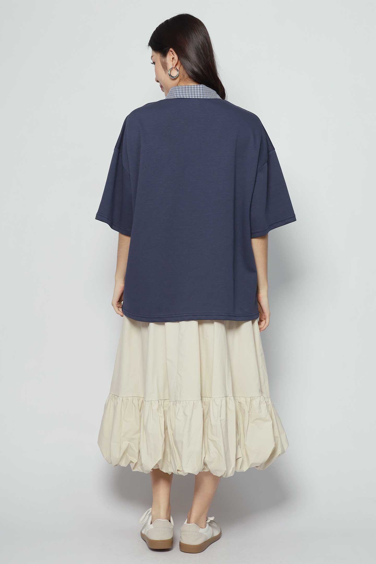 Double Duckie Checkered Collar Top