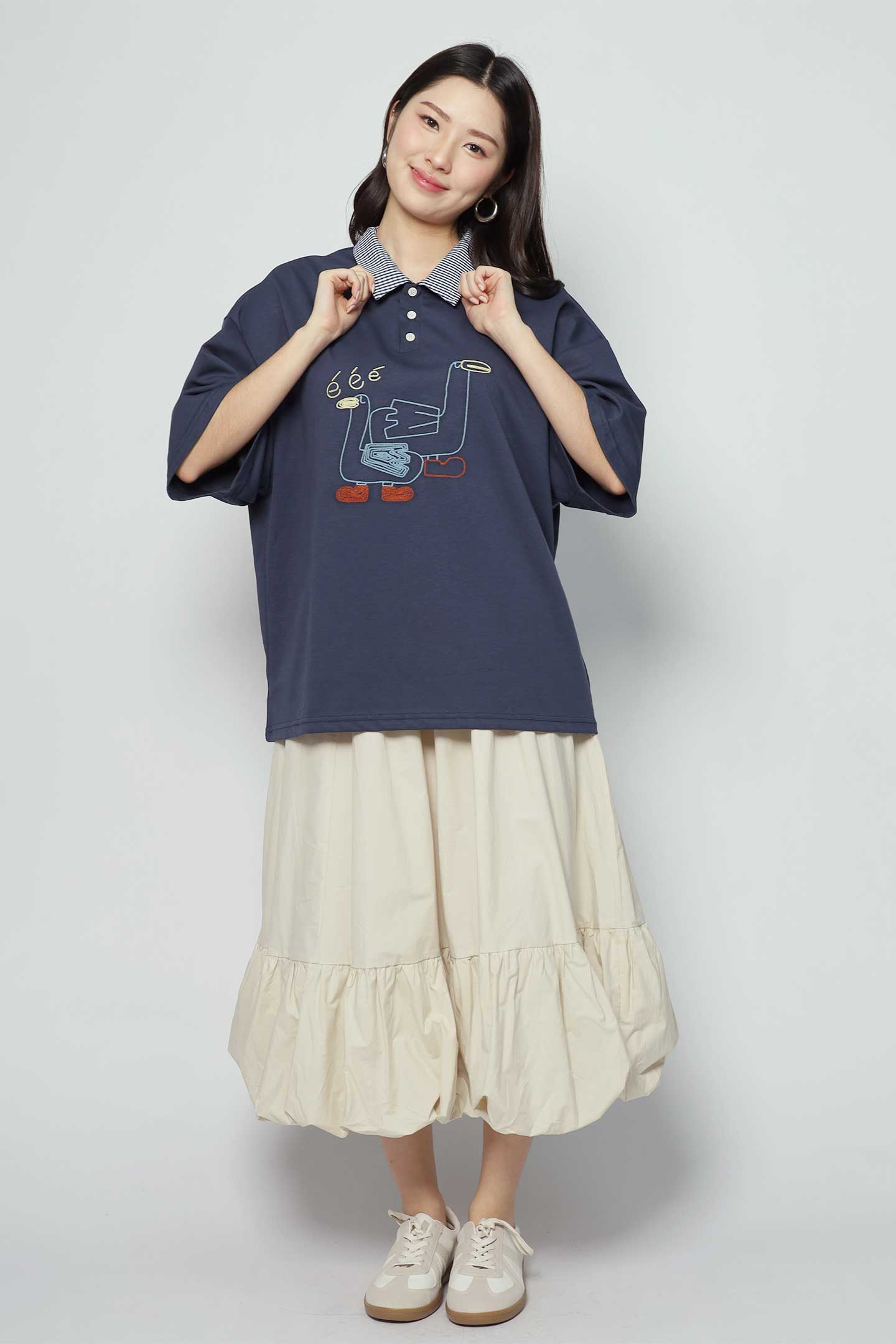 Double Duckie Checkered Collar Top