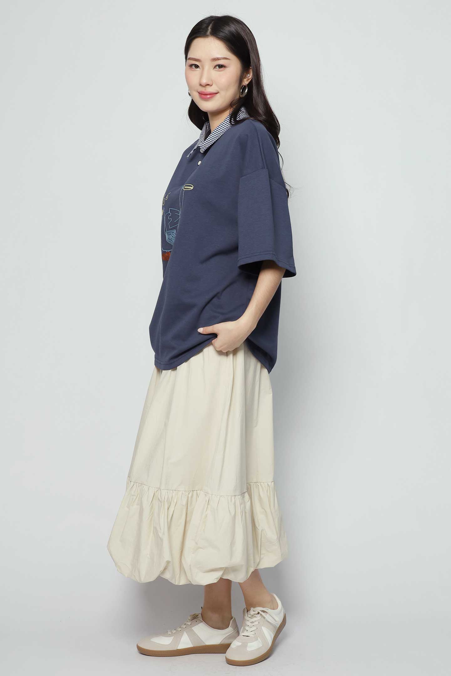 Double Duckie Checkered Collar Top