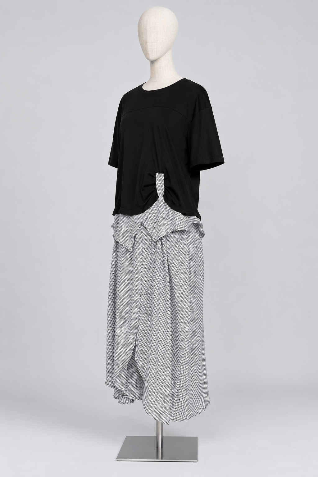 PO - Dang Dress in Black Stripes