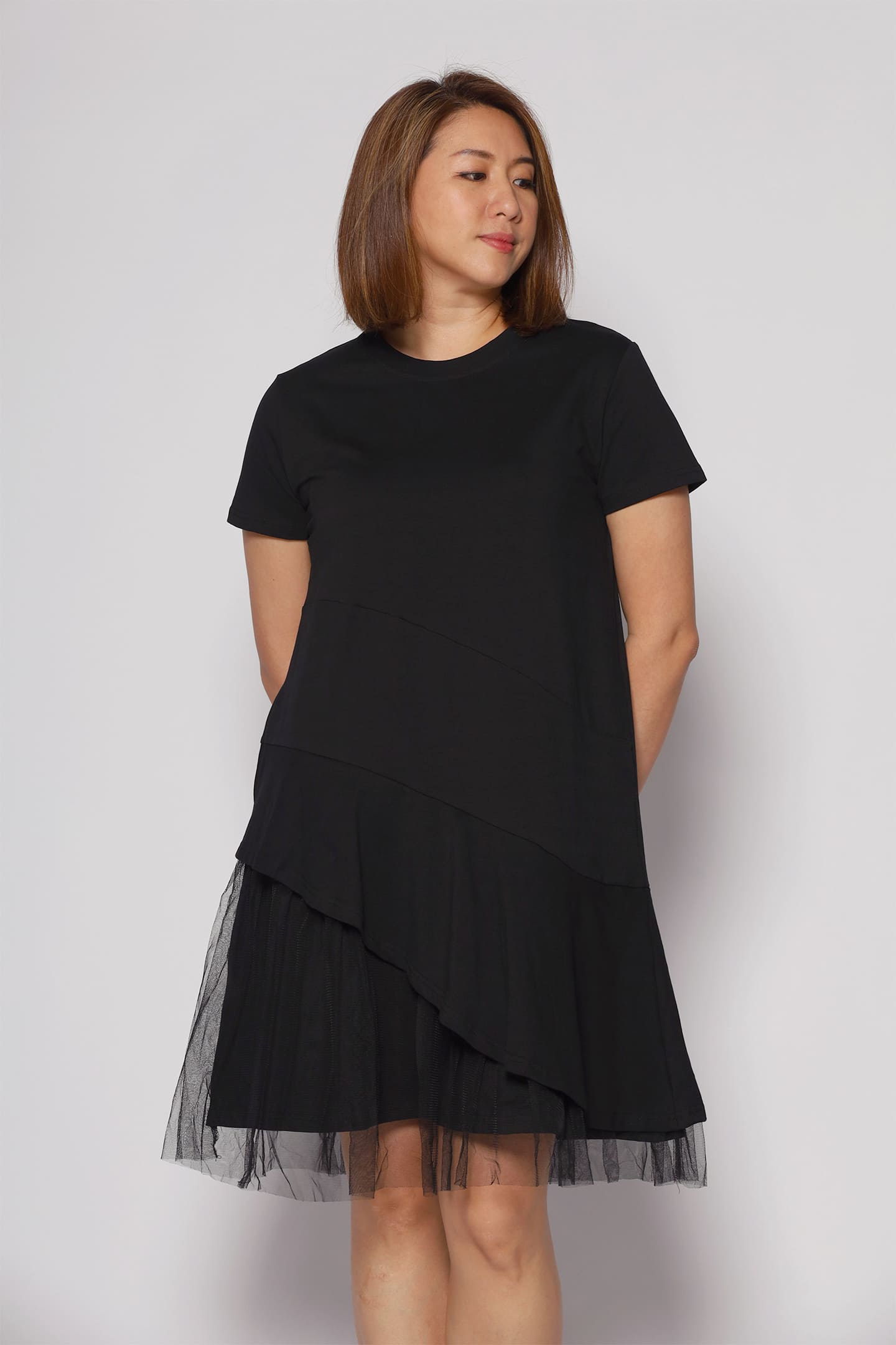 Effie Netted Dress in Black