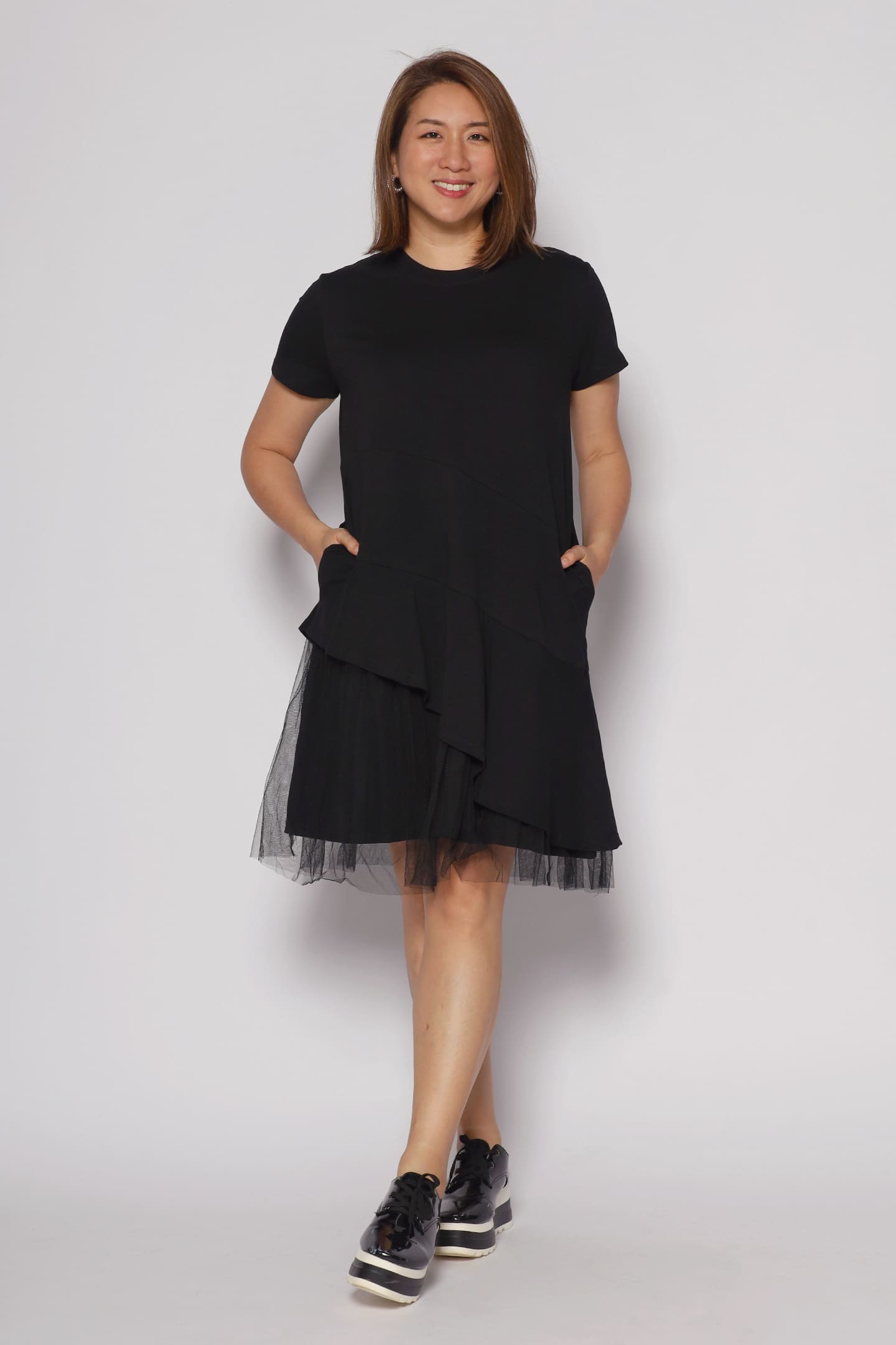 Effie Netted Dress in Black