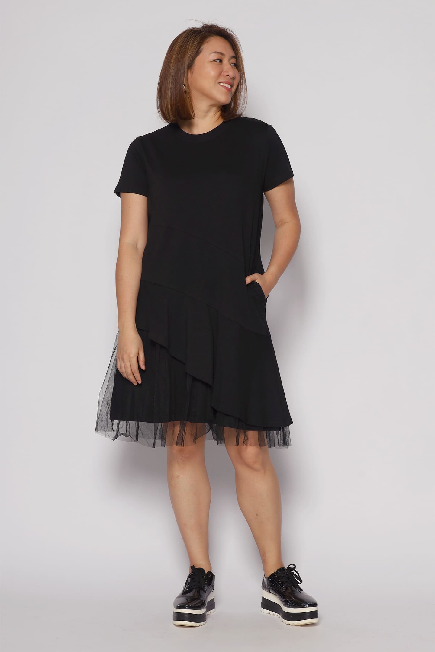 Effie Netted Dress in Black