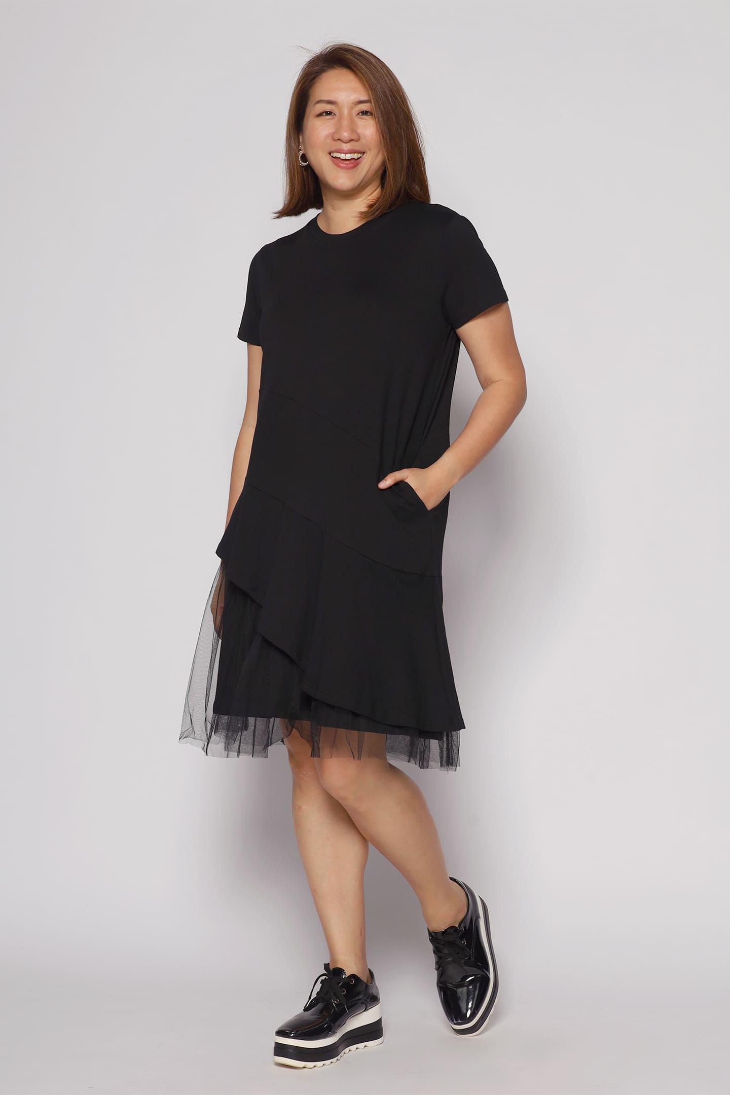 Effie Netted Dress in Black