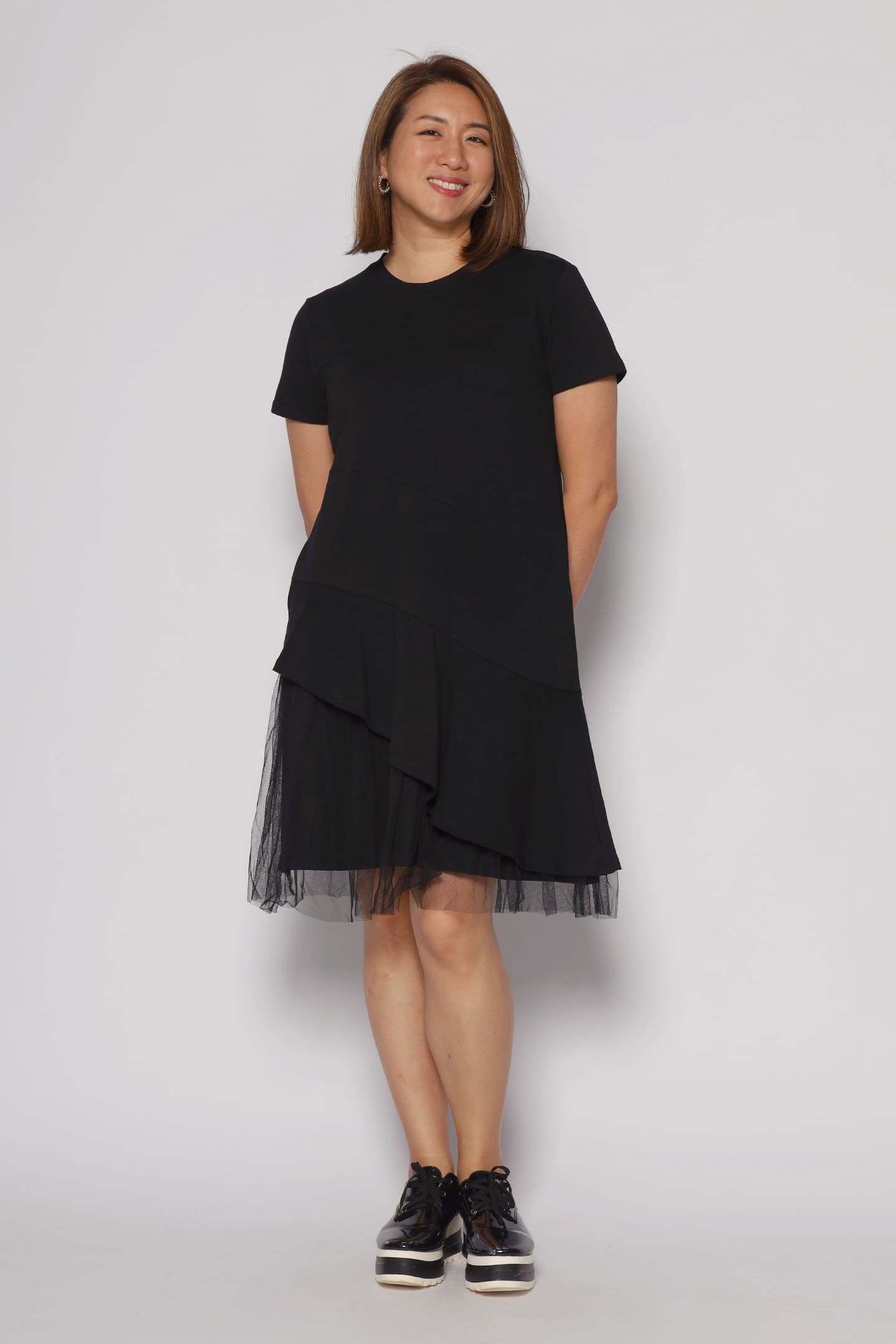 Effie Netted Dress in Black