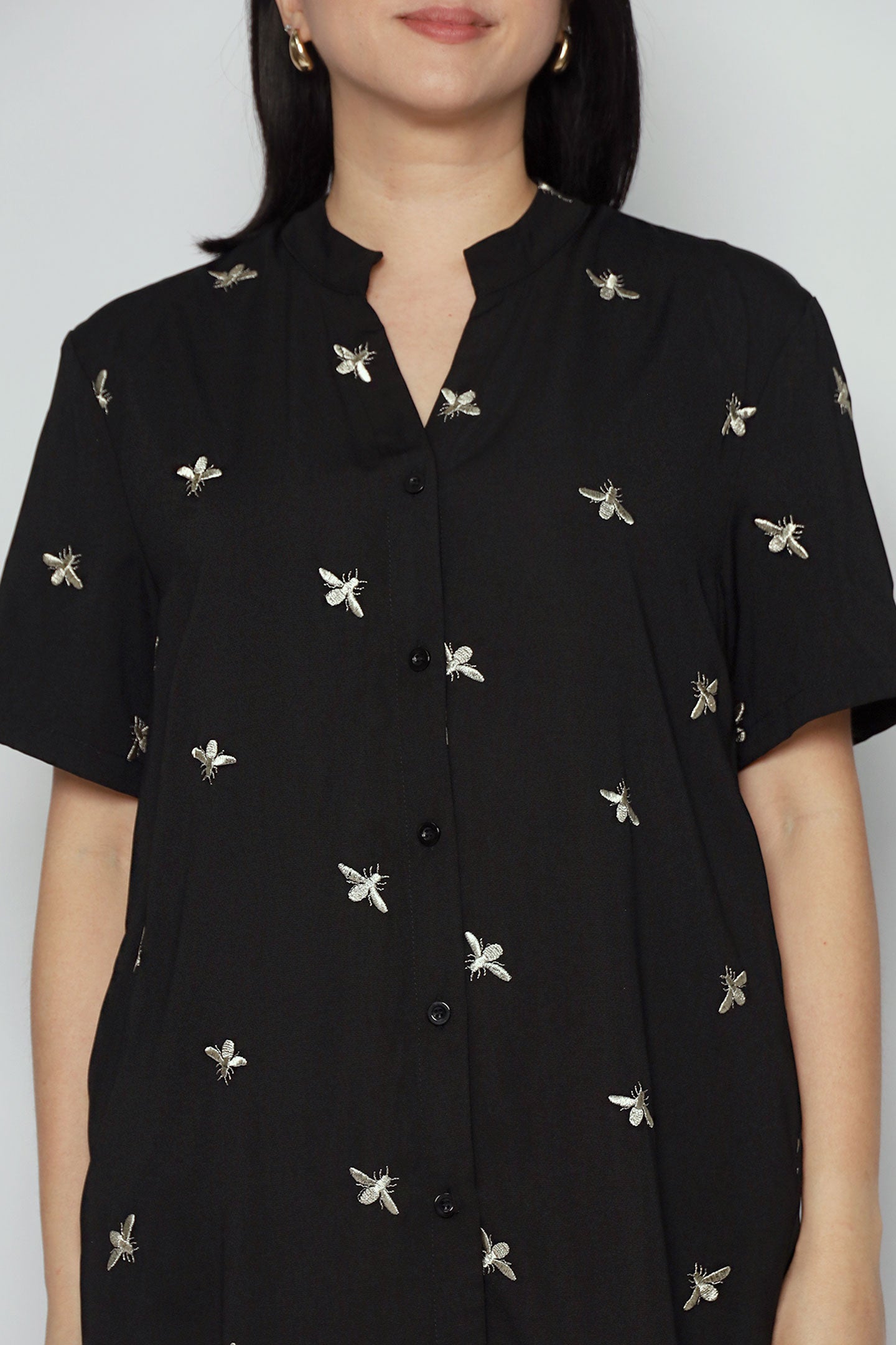 Eline Shirt Dress in Champagne Bee