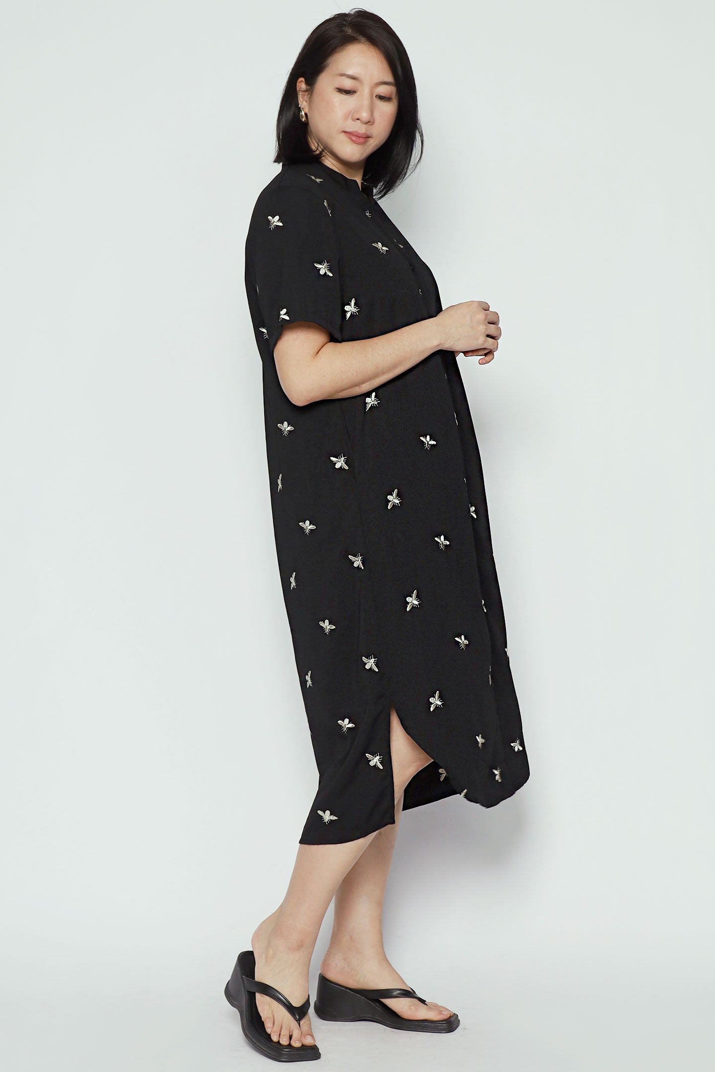 Eline Shirt Dress in Champagne Bee
