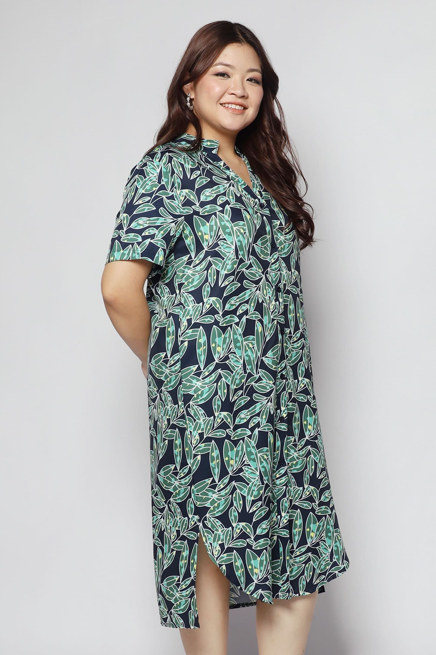 Eline Shirt Dress in Green Escape