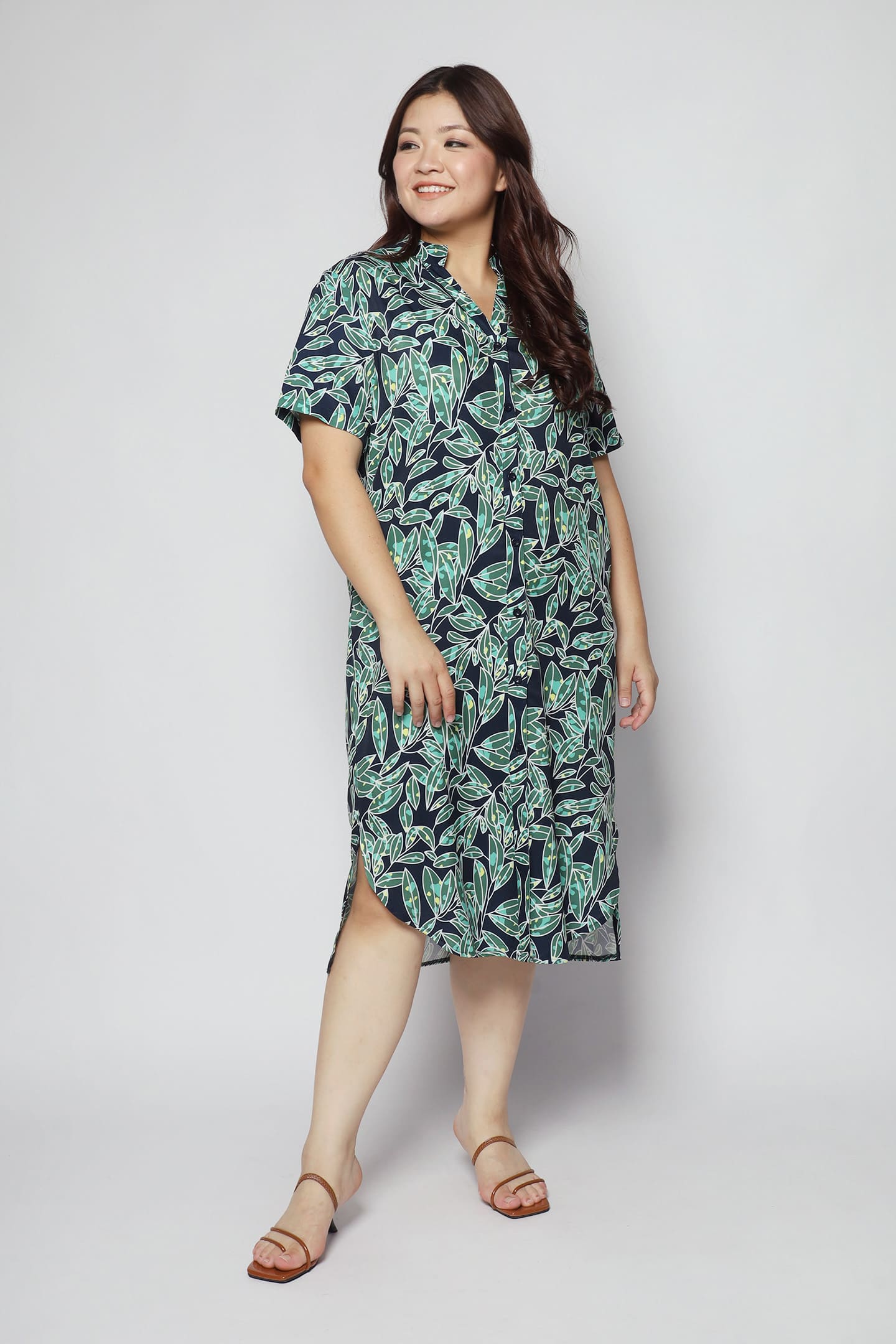 Eline Shirt Dress in Green Escape