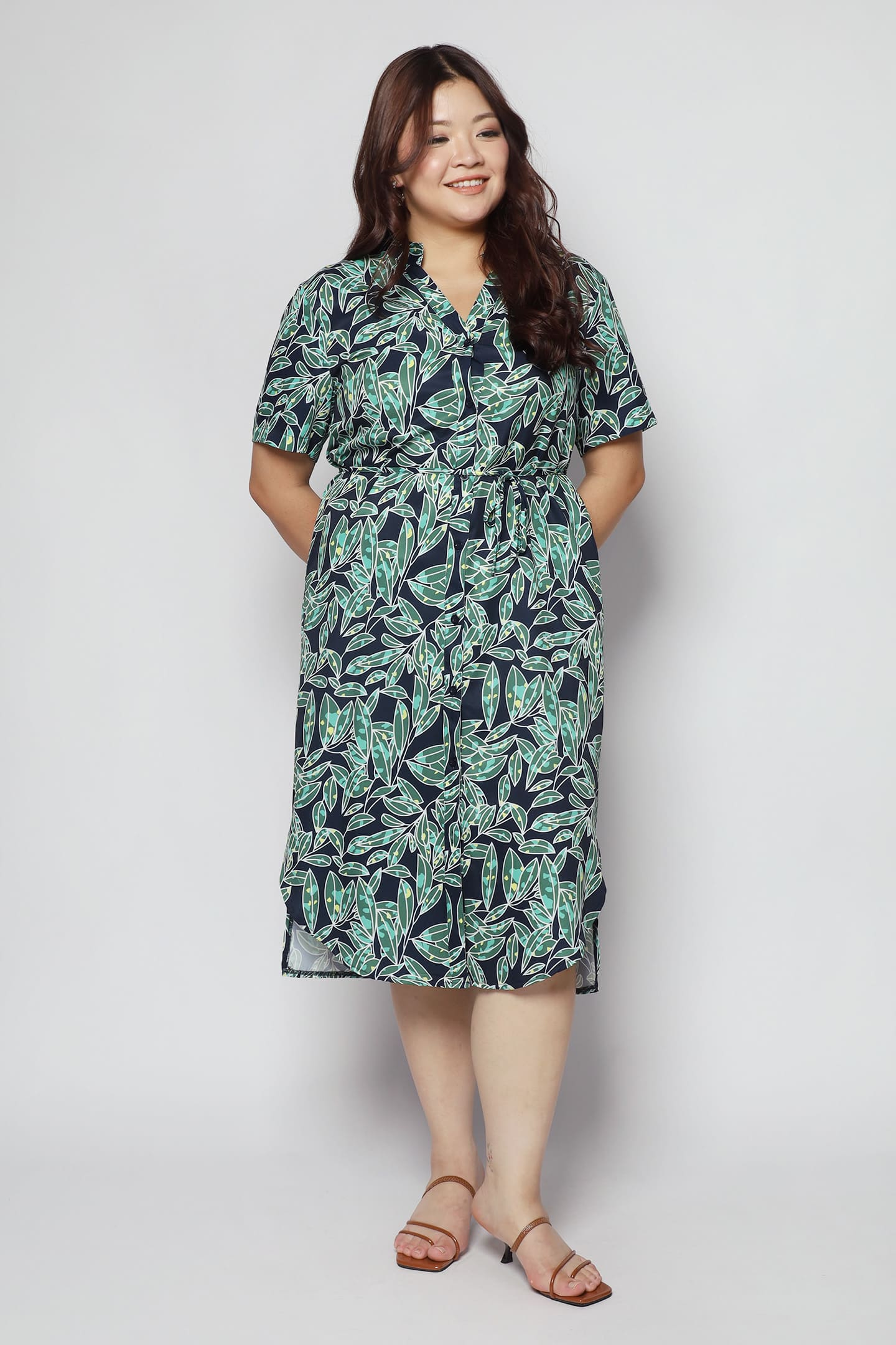 Eline Shirt Dress in Green Escape