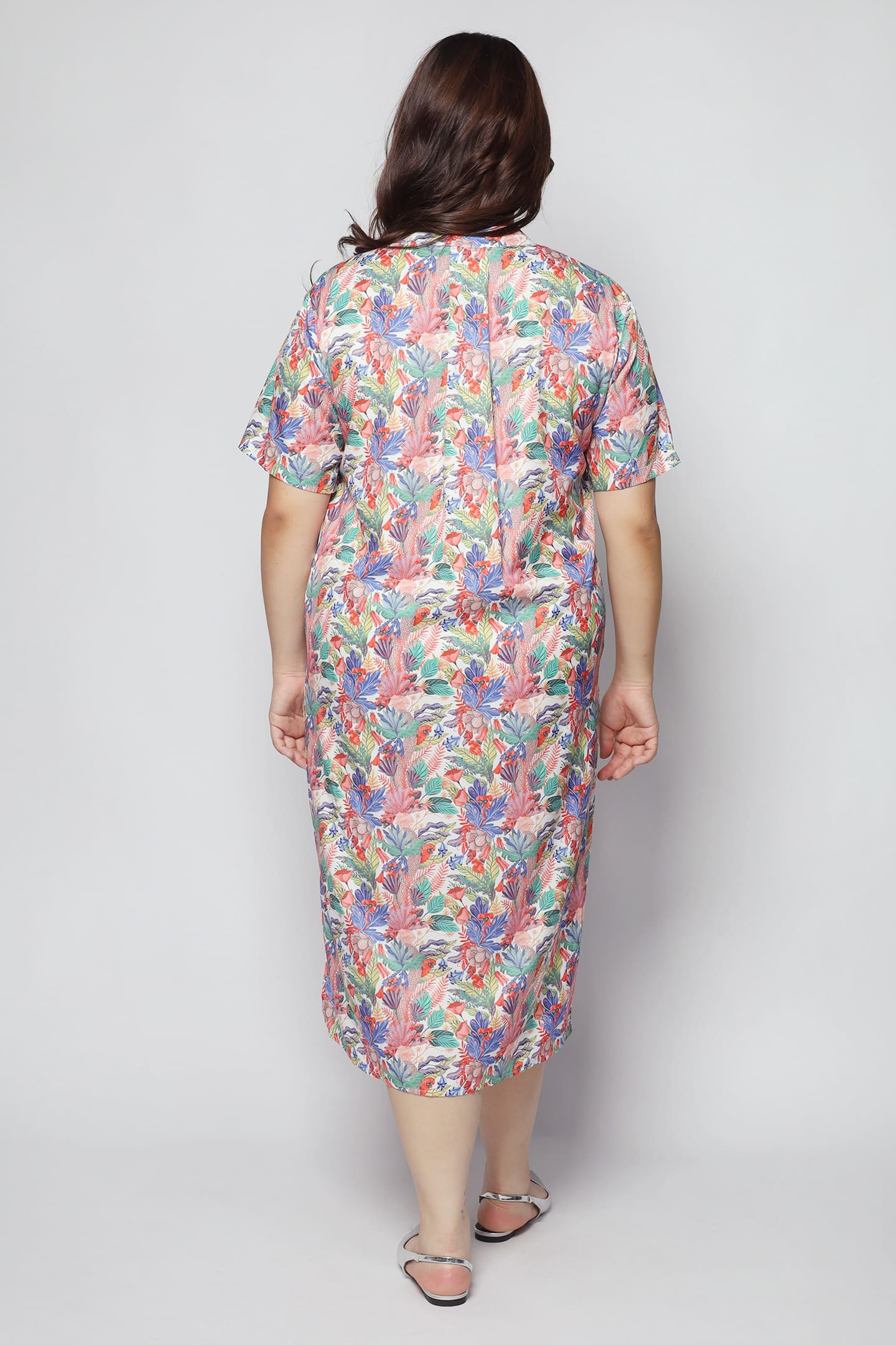 Eline Shirt Dress in Royal Garden