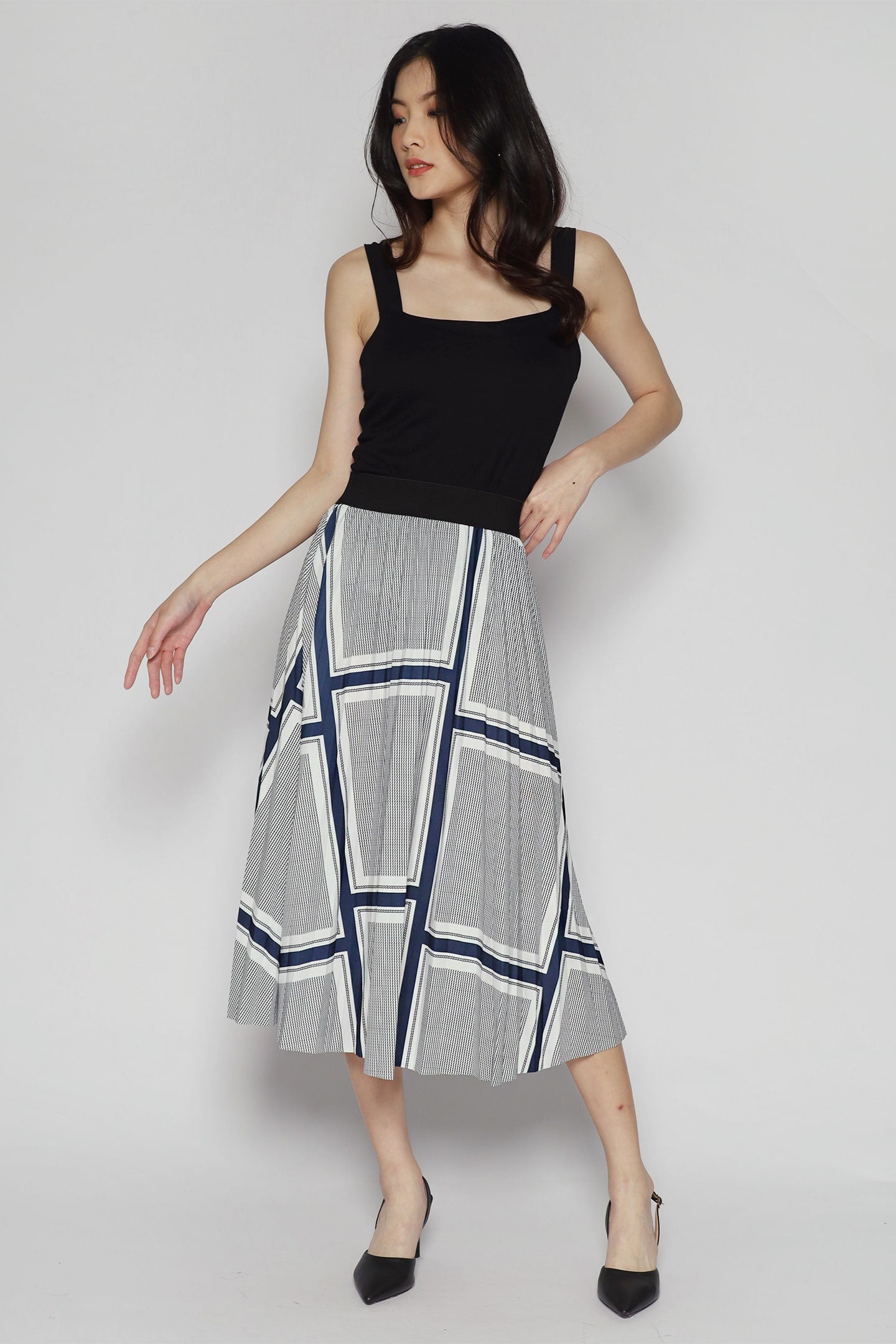 Elise Skirt in Square Pattern