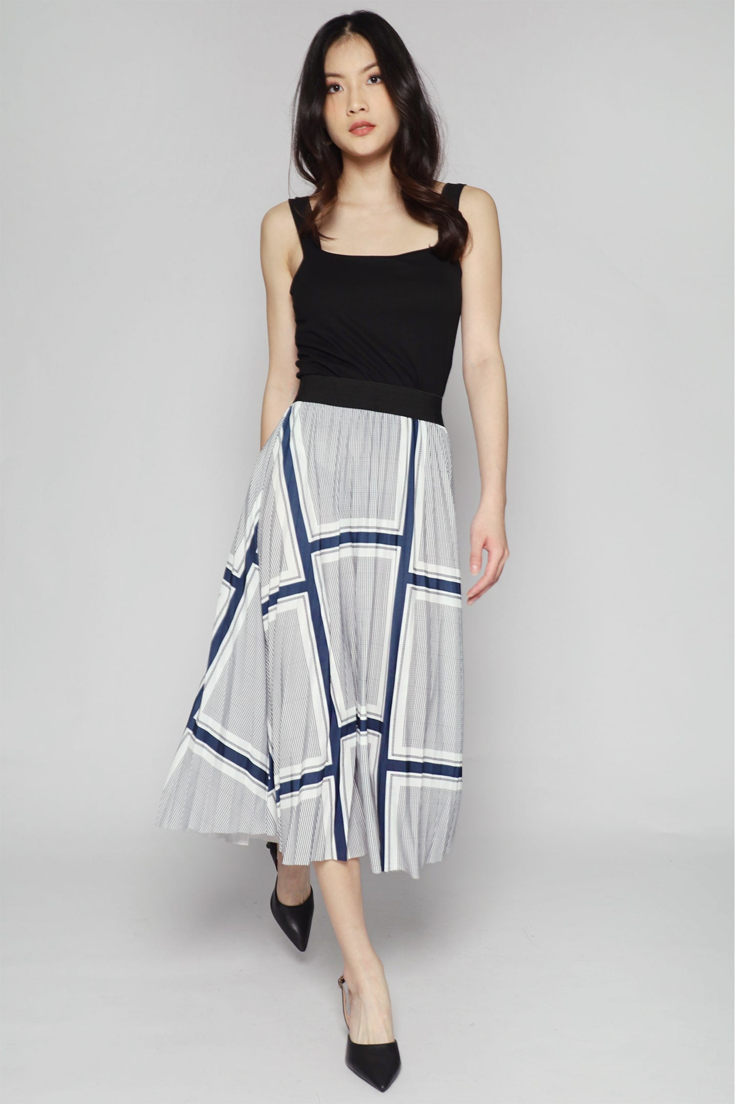 Elise Skirt in Square Pattern