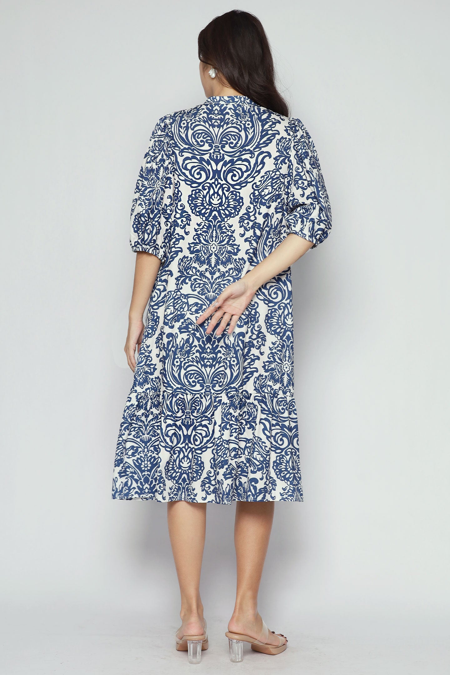 Esther Dress in Bluelit Blooms