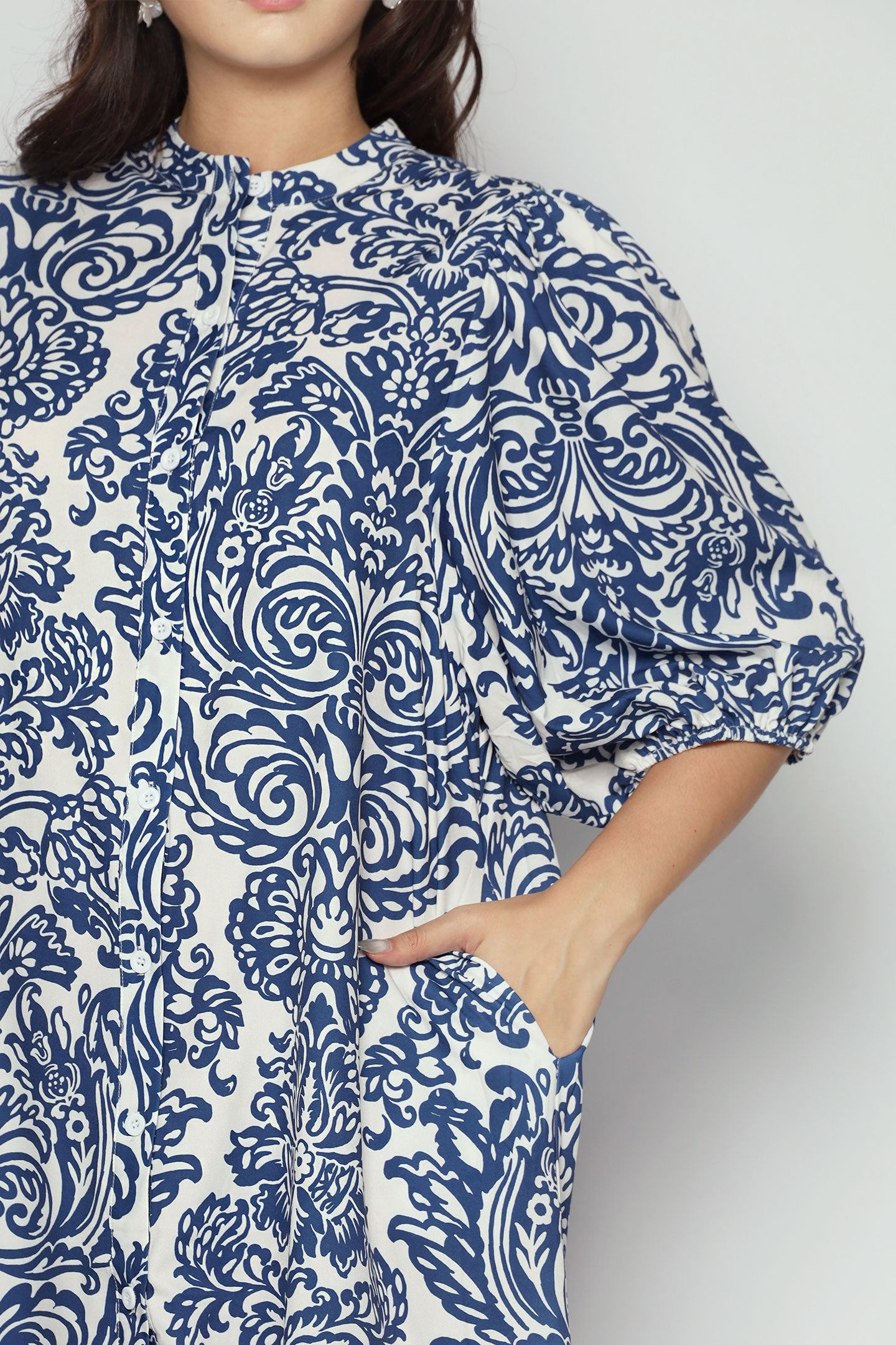 Esther Dress in Bluelit Blooms