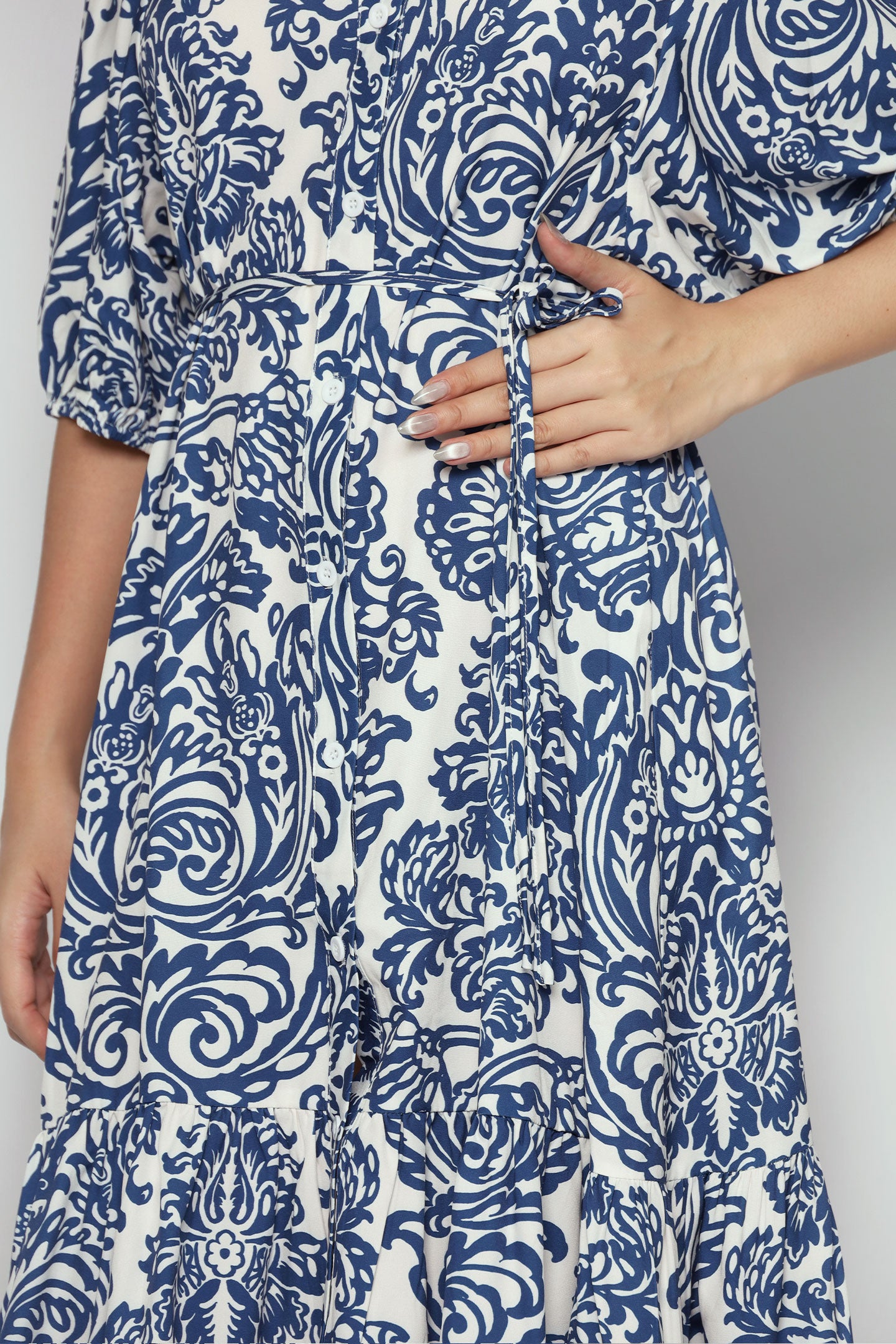 Esther Dress in Bluelit Blooms