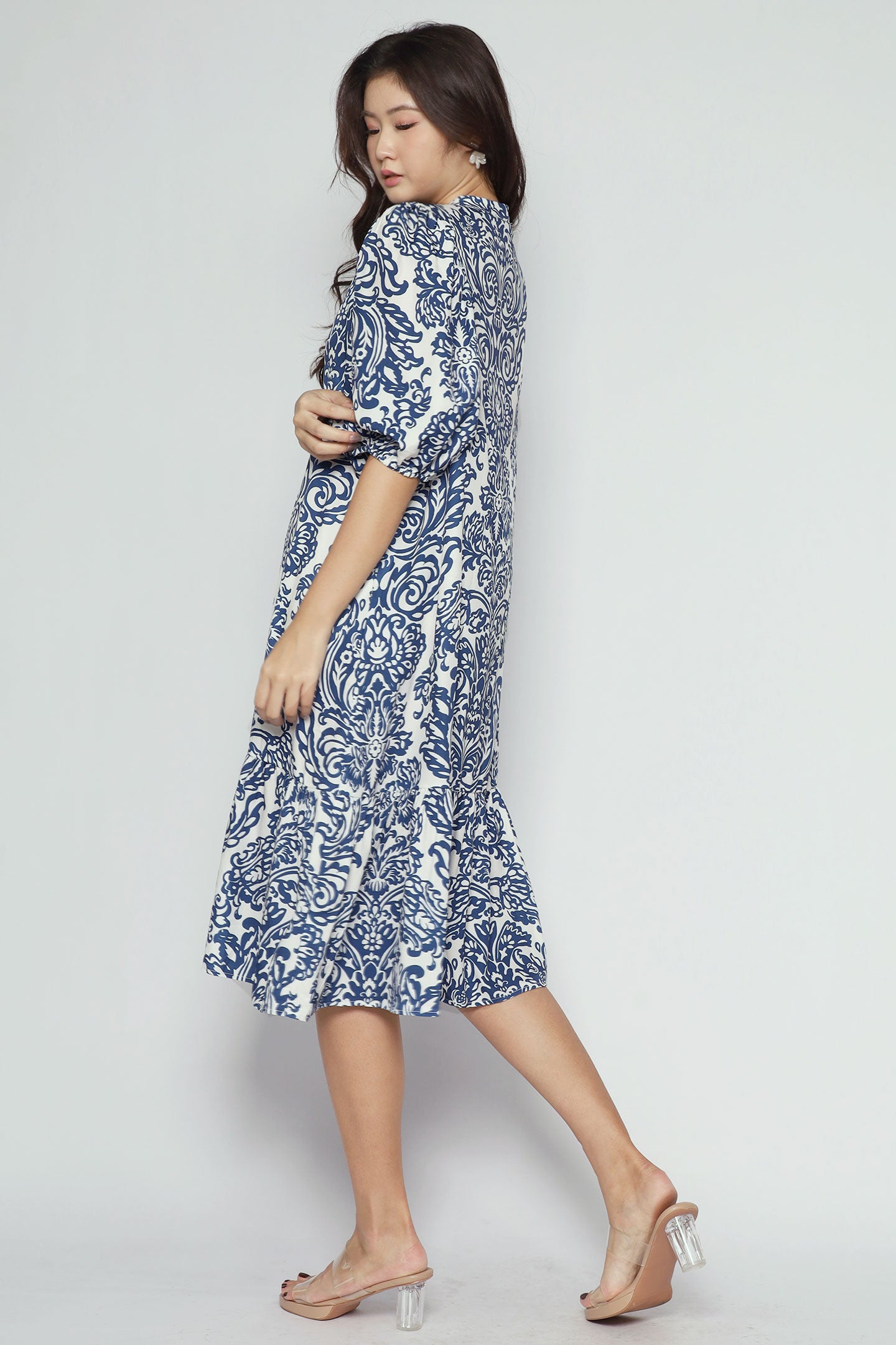 Esther Dress in Bluelit Blooms