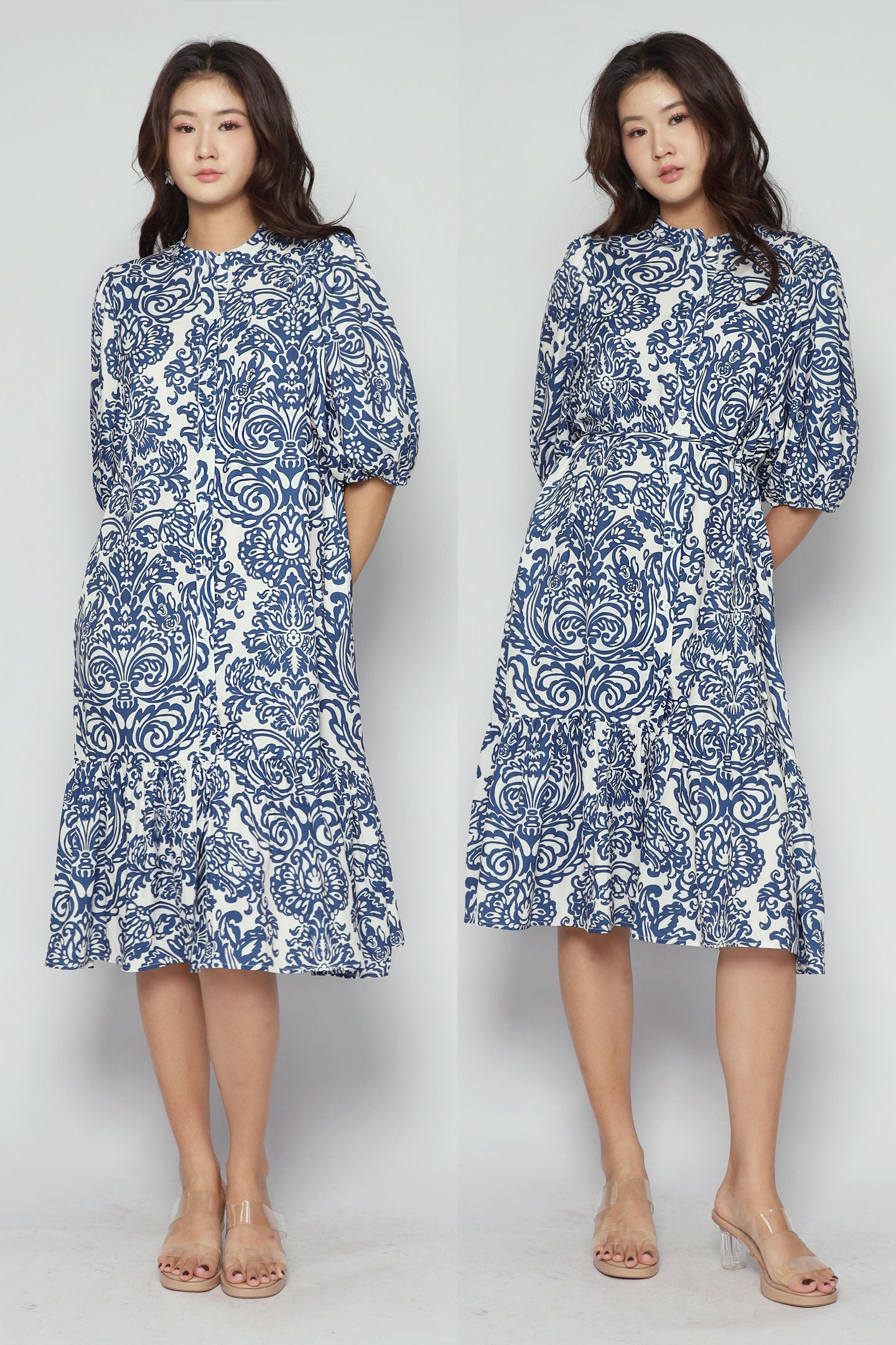 Esther Dress in Bluelit Blooms