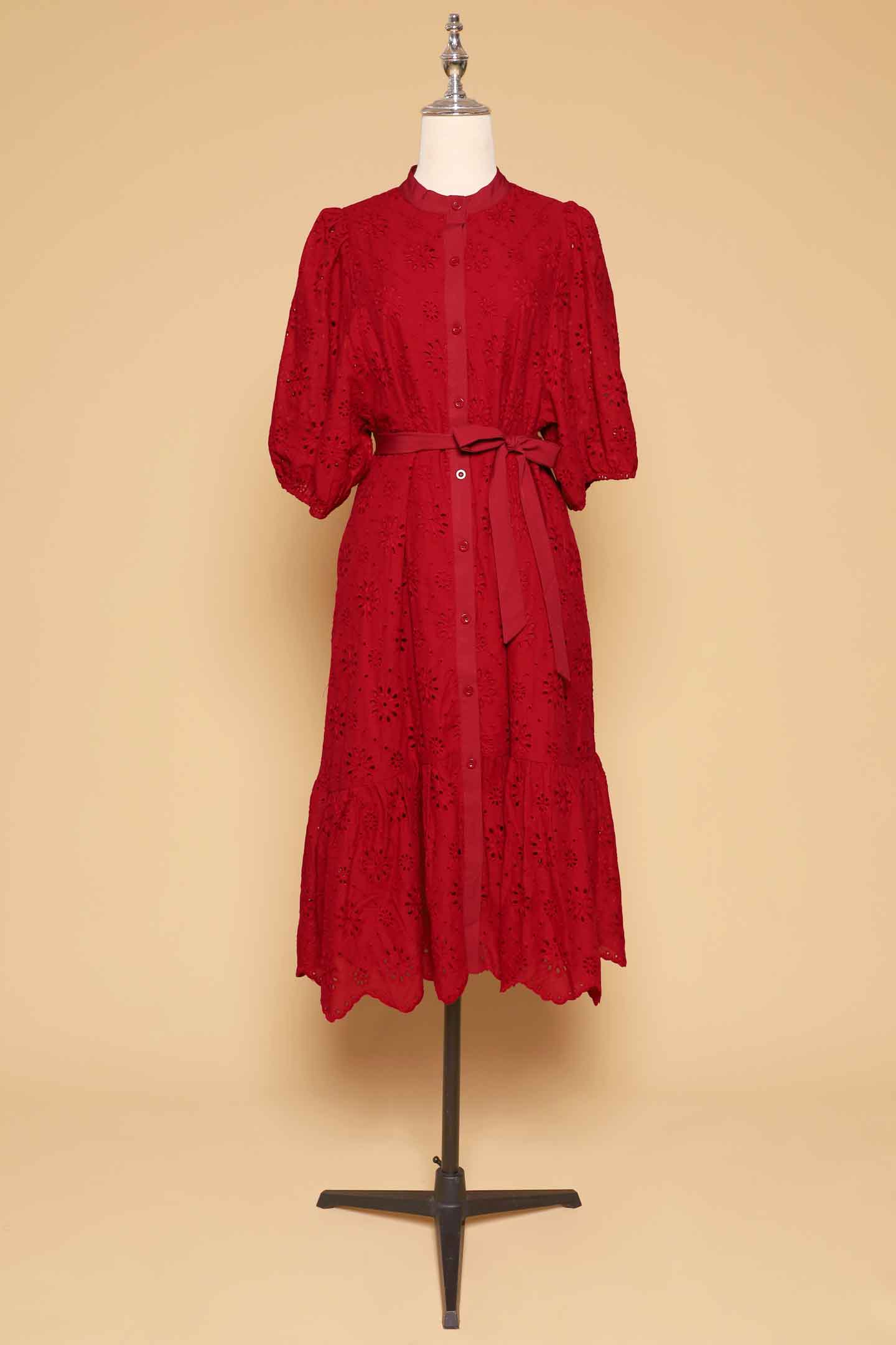 PO - Esther Crochet Dress in Red