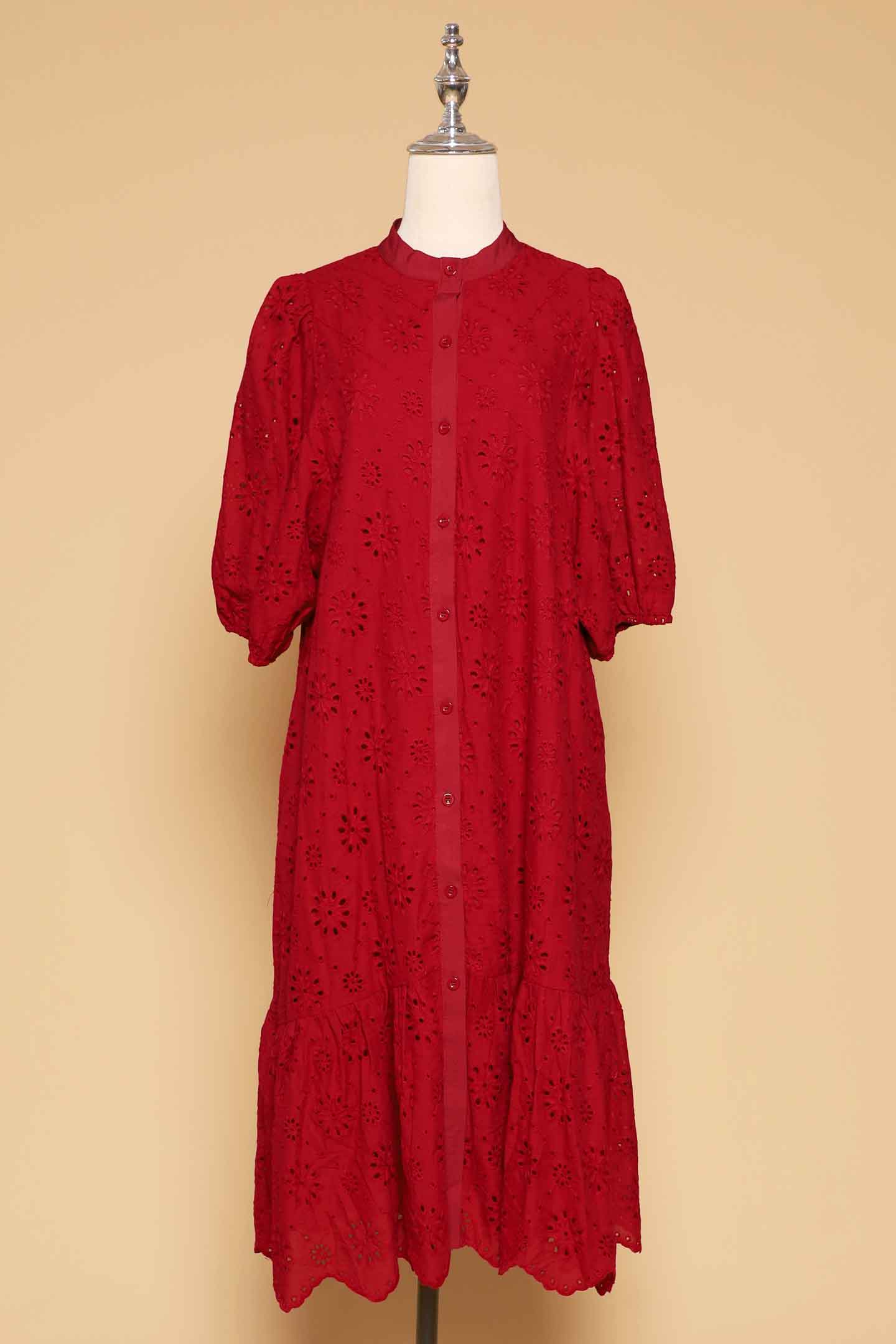 PO - Esther Crochet Dress in Red