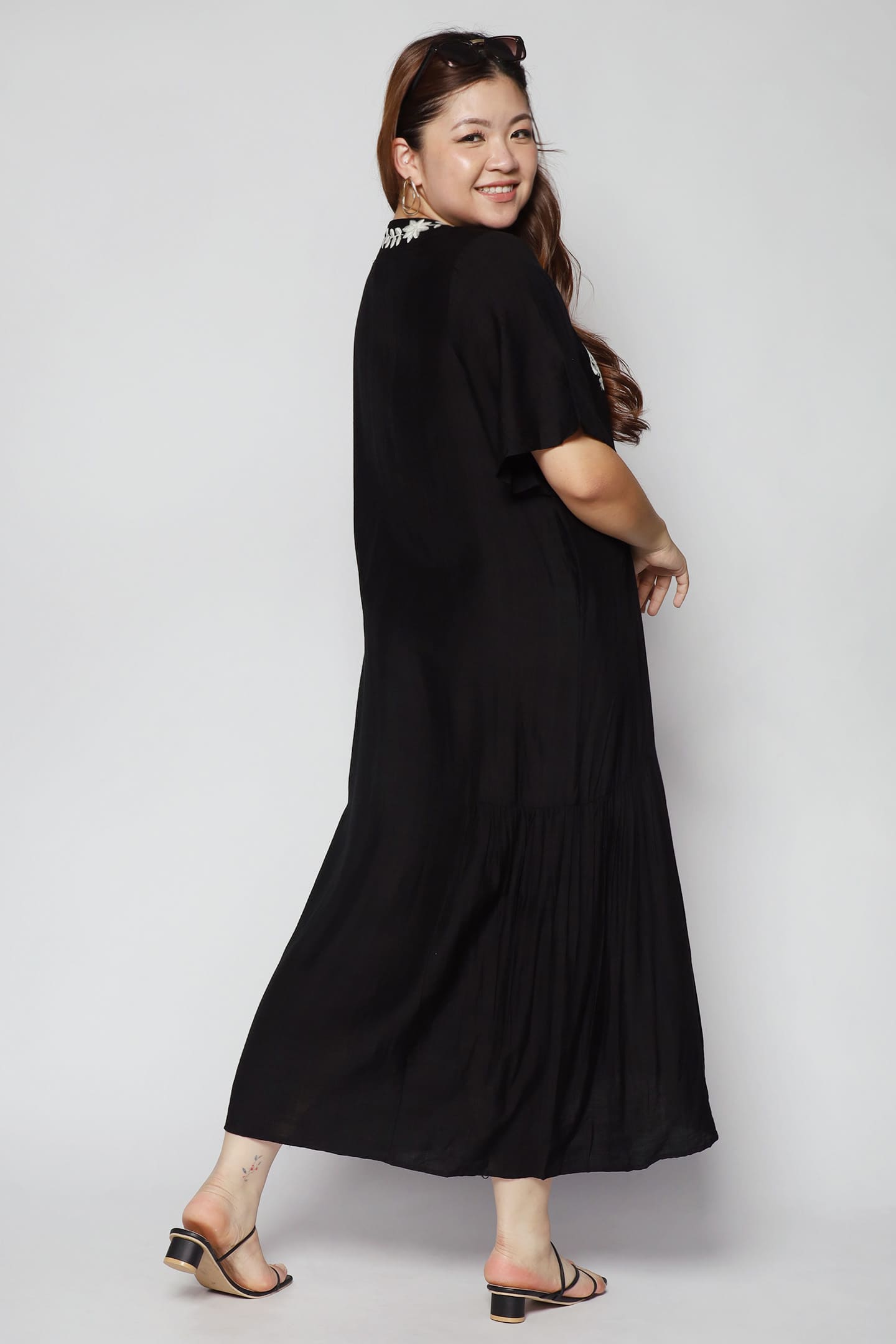 Fannie Embroidery Dress in Black