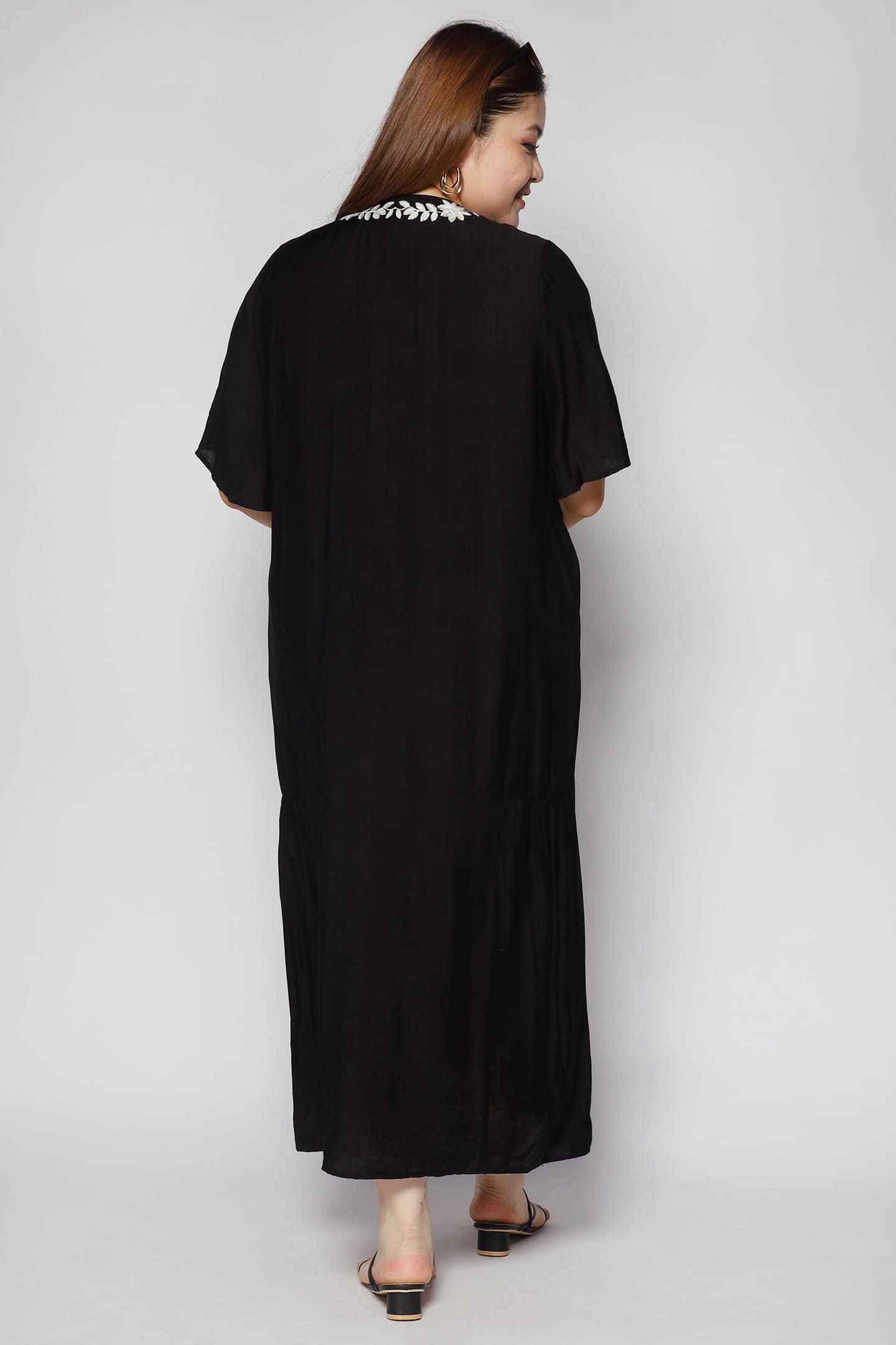 Fannie Embroidery Dress in Black