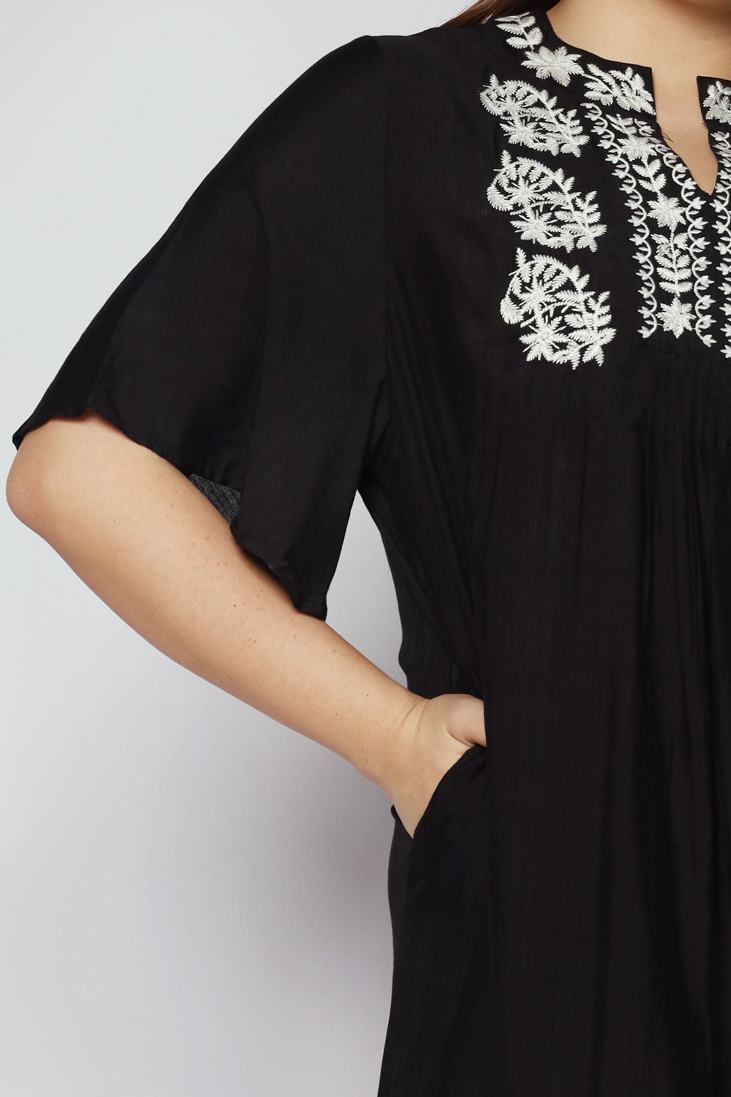 Fannie Embroidery Dress in Black