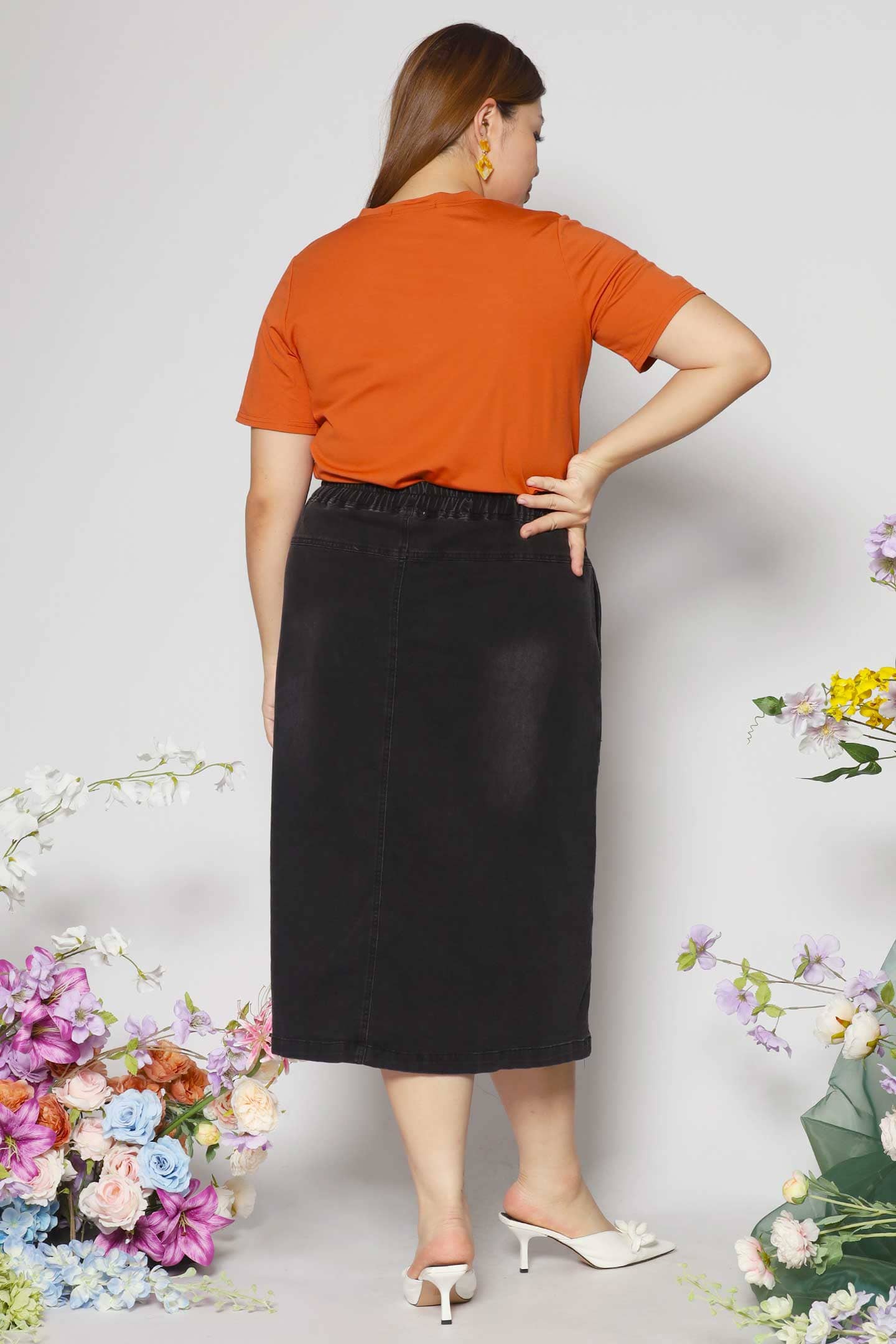 Flor Denim Skirt in Black