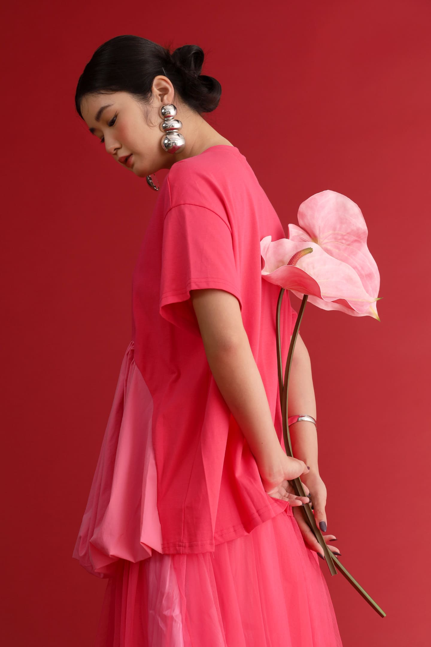 CHOSEN - Flourish Flounce Top in Pink