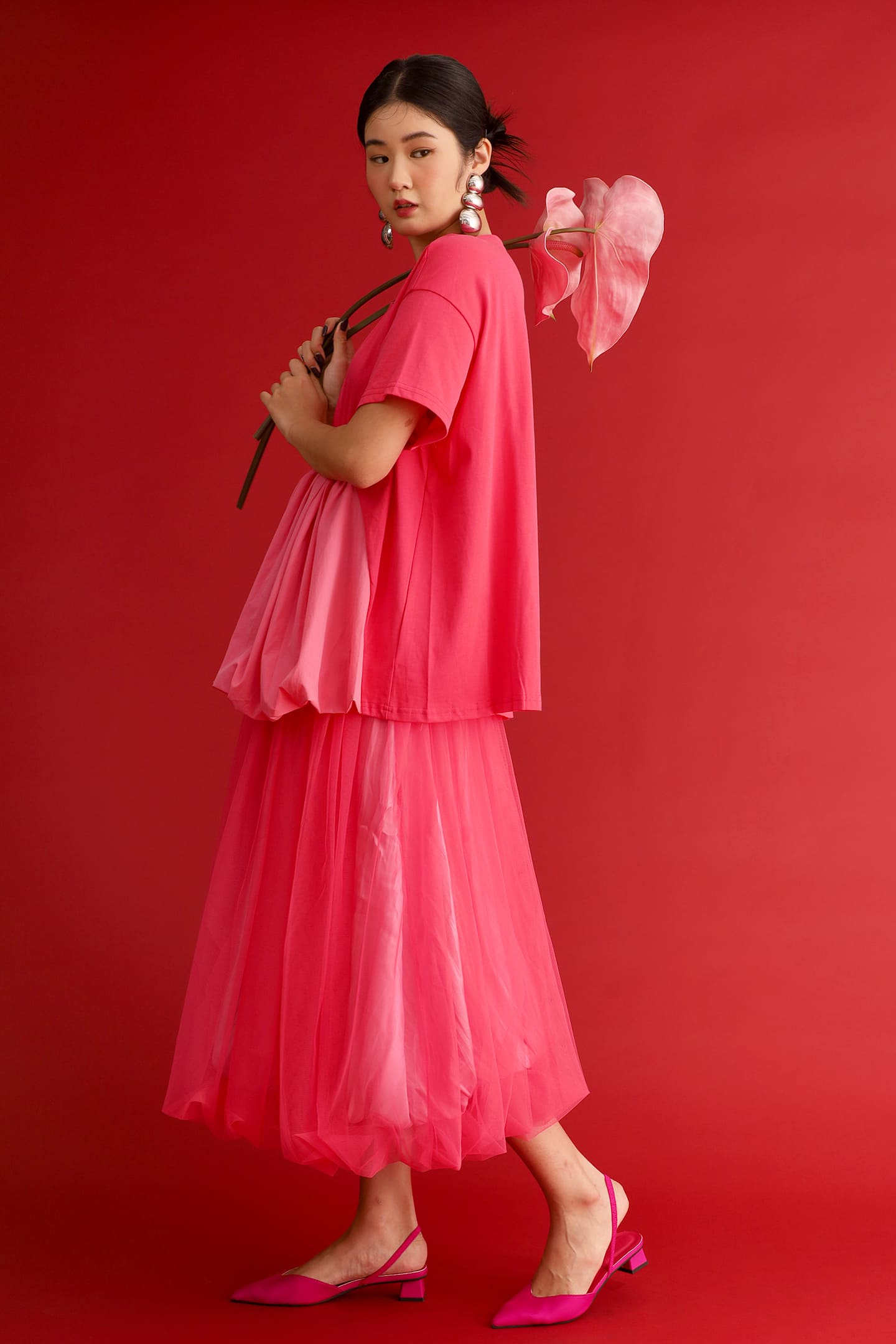 CHOSEN - Flourish Flounce Top in Pink