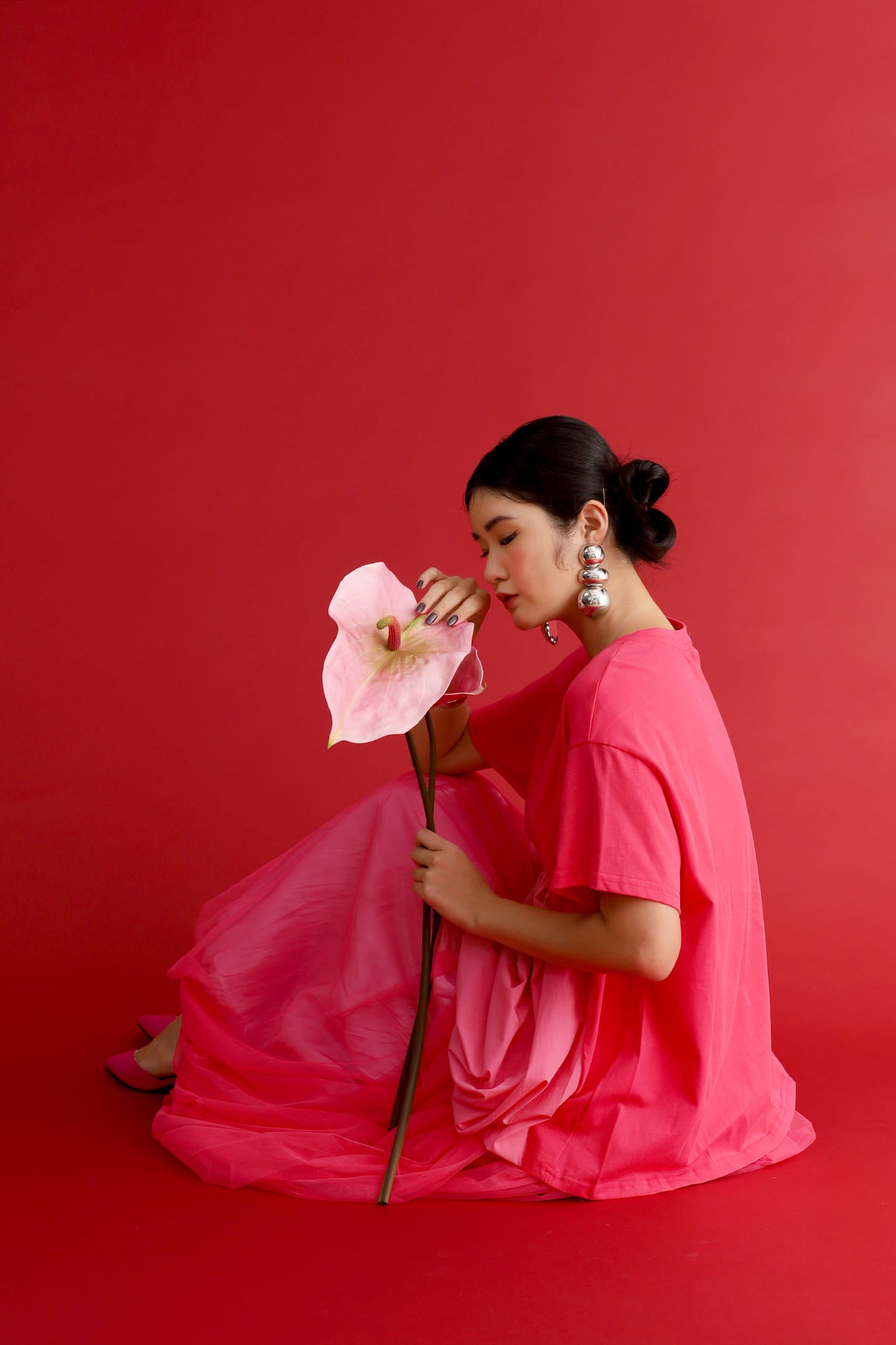 CHOSEN - Flourish Flounce Top in Pink