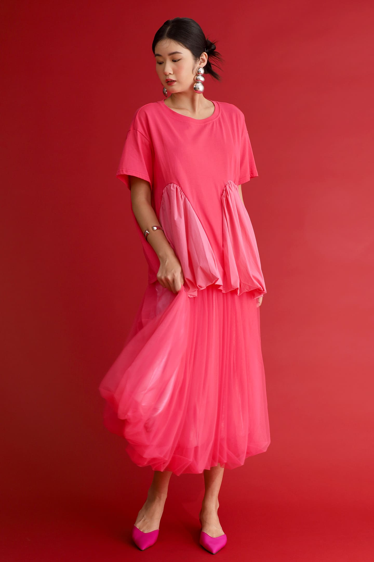 CHOSEN - Flourish Flounce Top in Pink