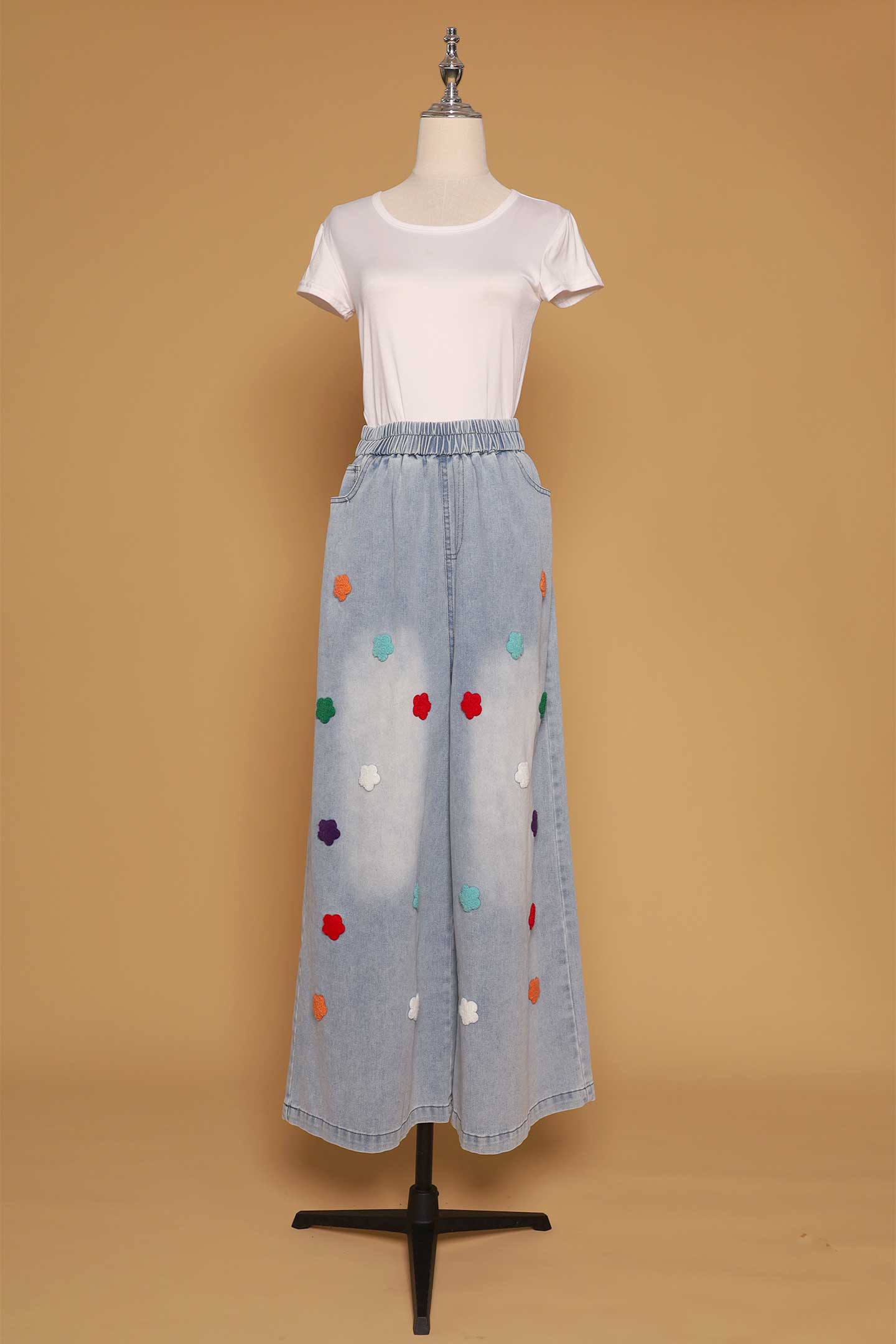 PO - Flower Party Denim Pants