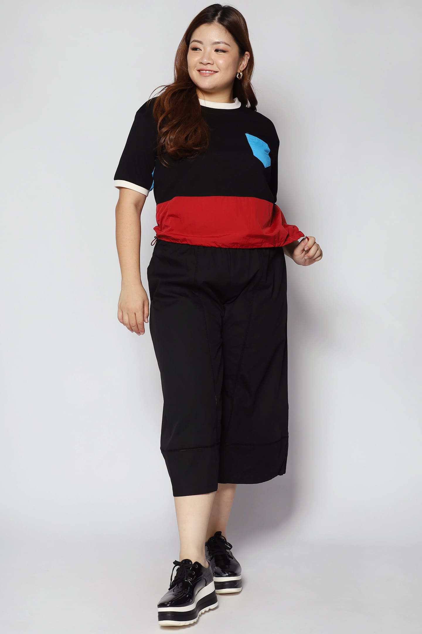 Foofoo Colourblock Top in Black