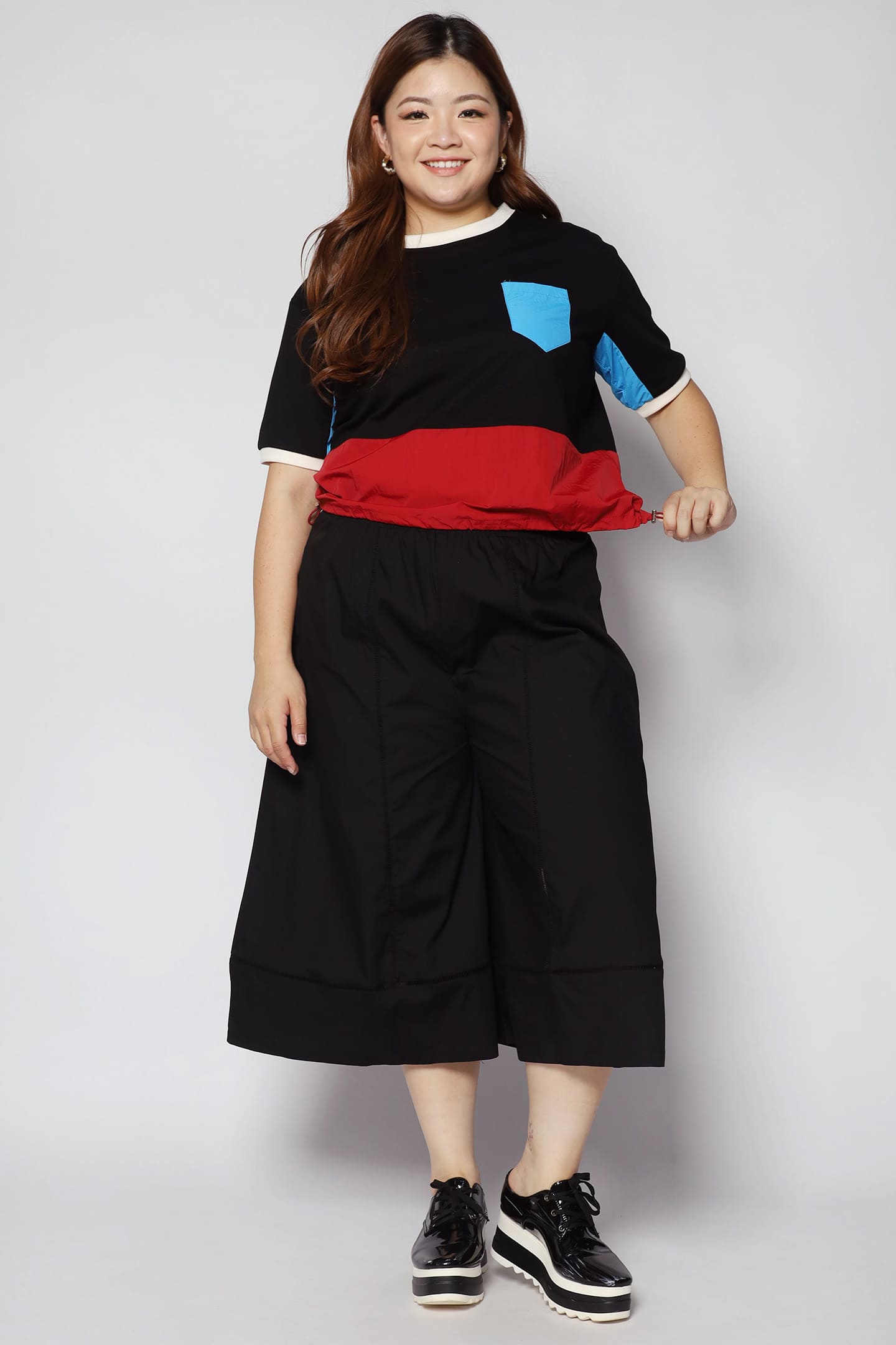 Foofoo Colourblock Top in Black