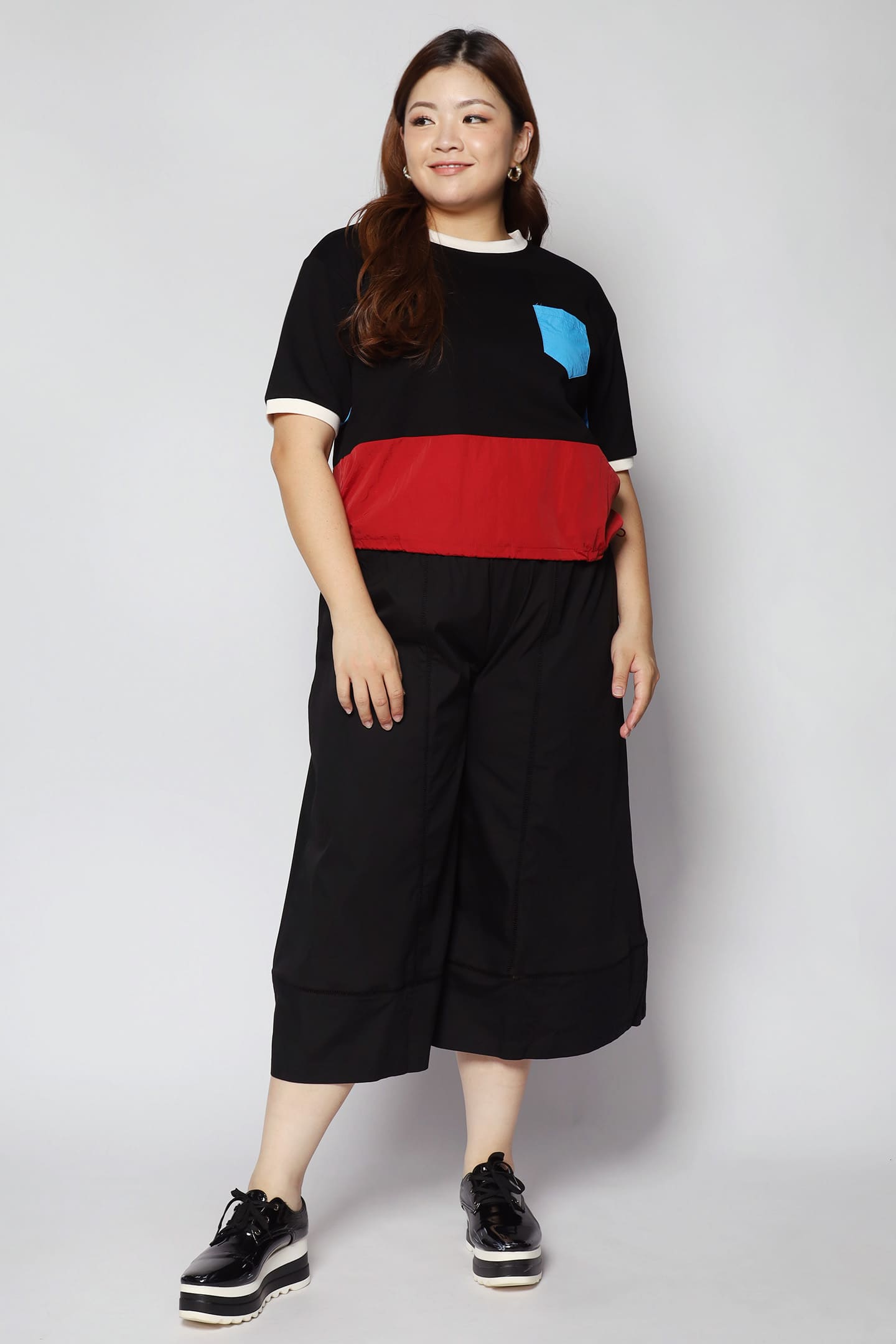 Foofoo Colourblock Top in Black