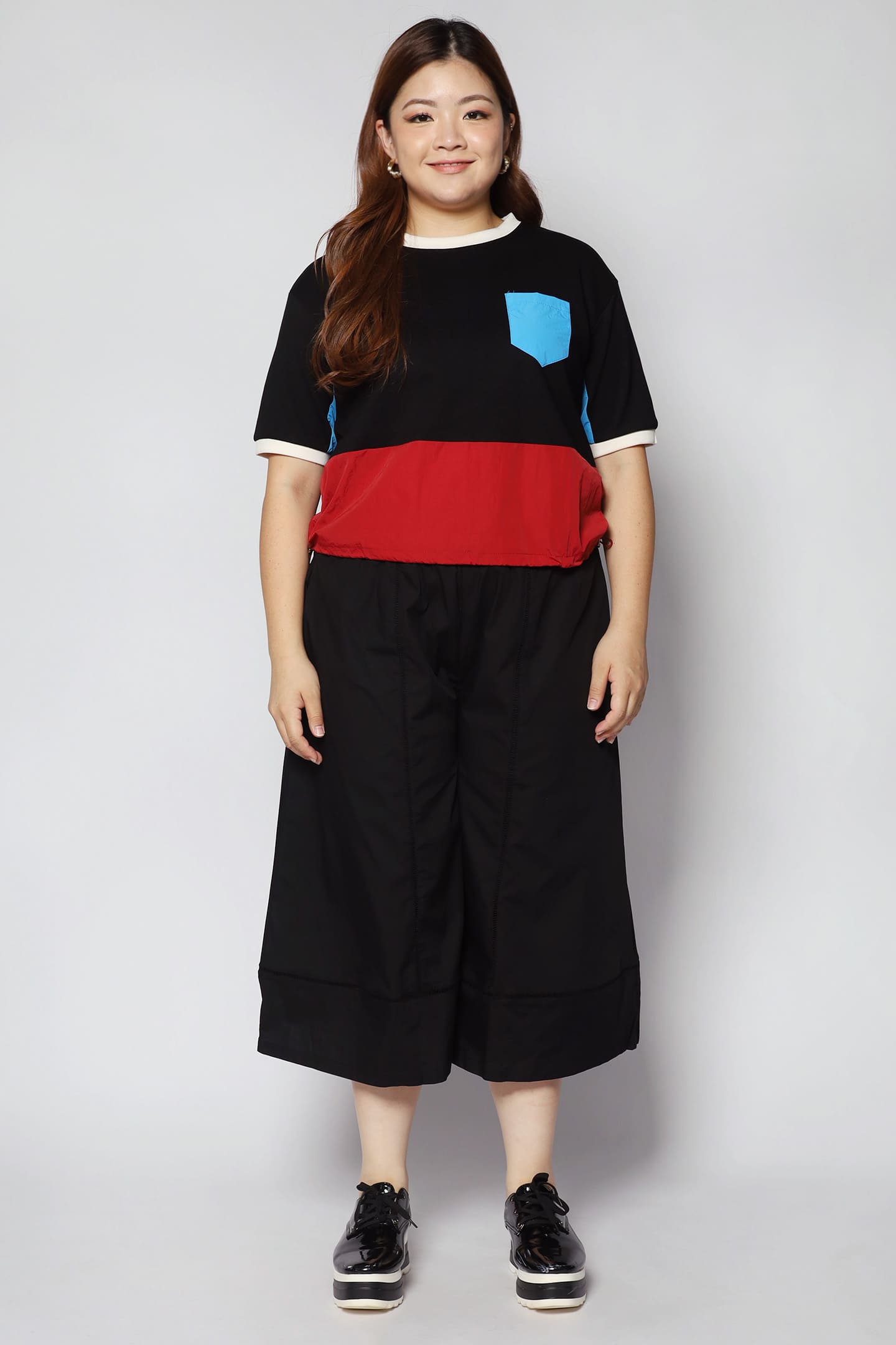 Foofoo Colourblock Top in Black