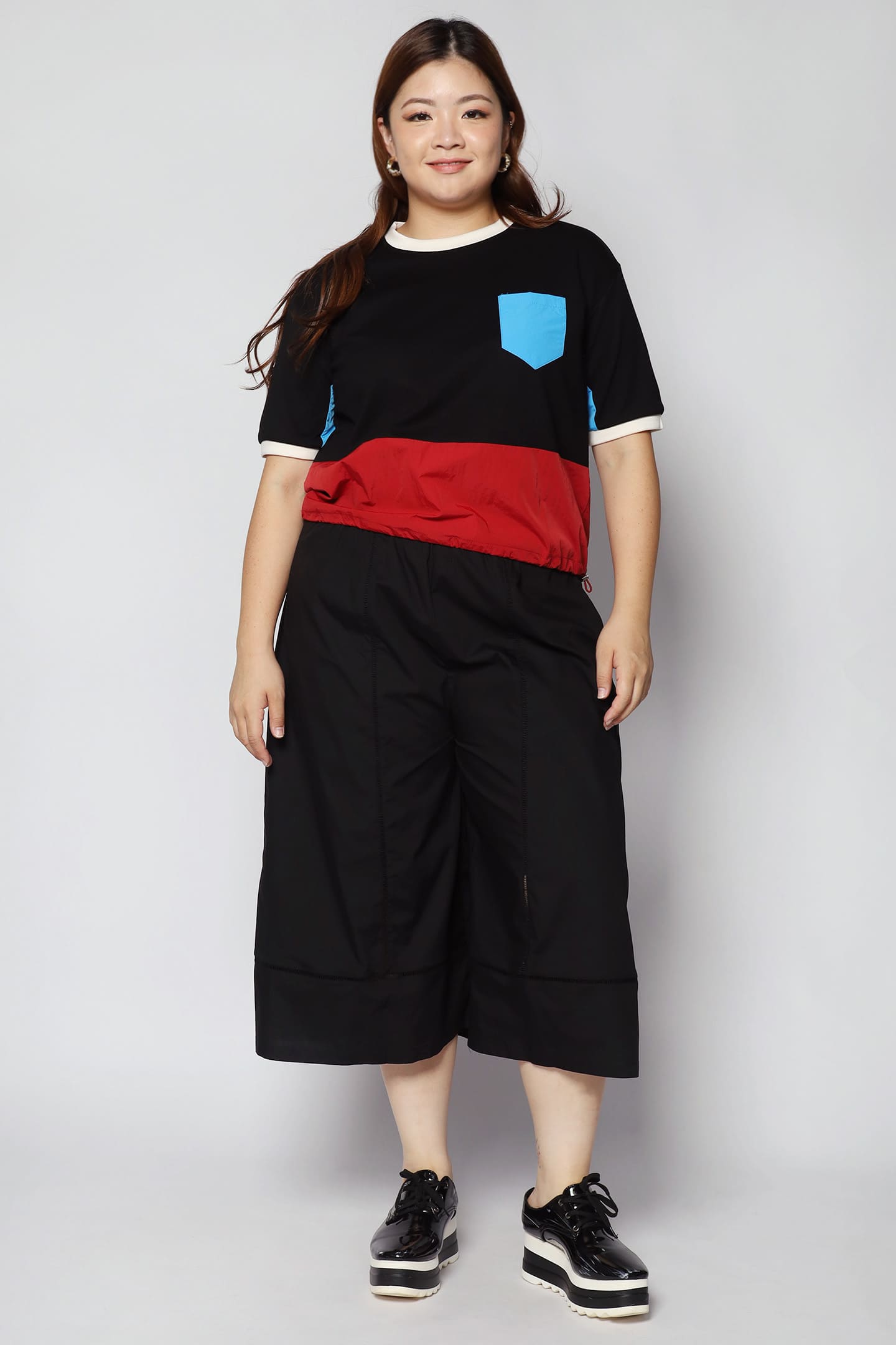 Foofoo Colourblock Top in Black