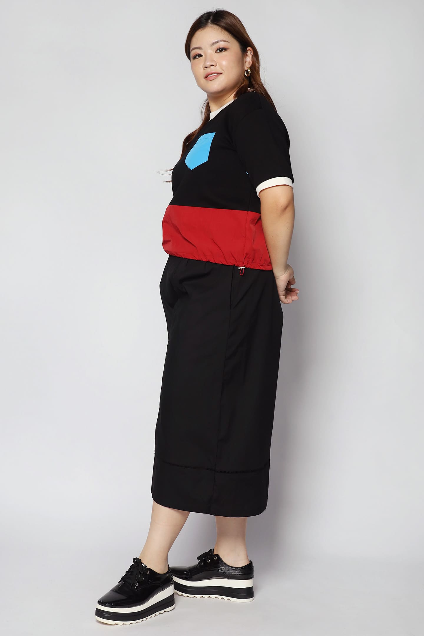 Foofoo Colourblock Top in Black