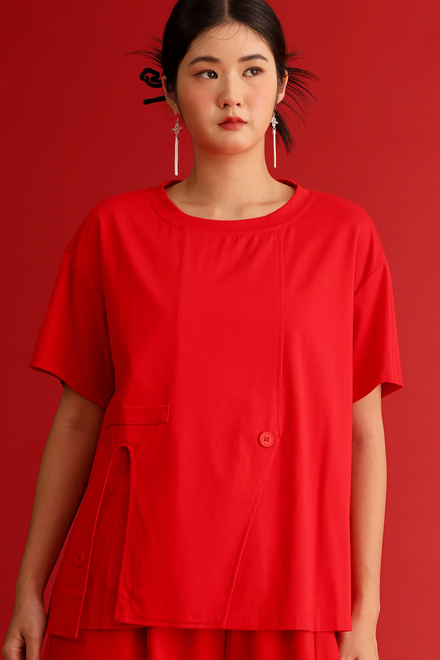 CHOSEN - Fortune Rise Top in Red
