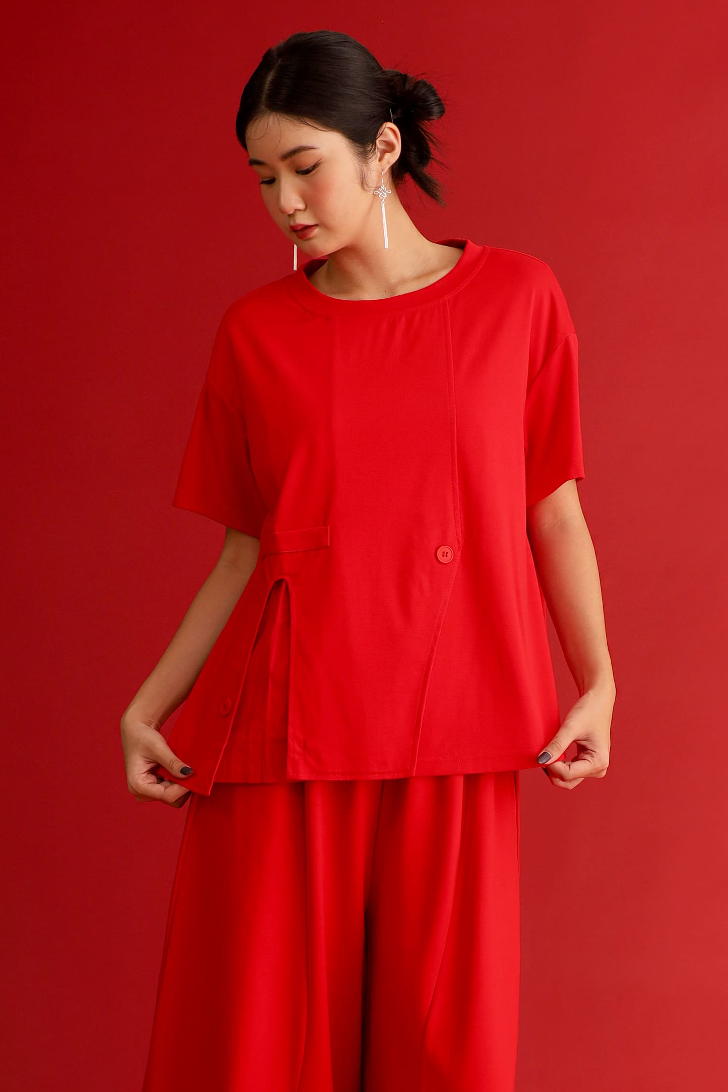 CHOSEN - Fortune Rise Top in Red