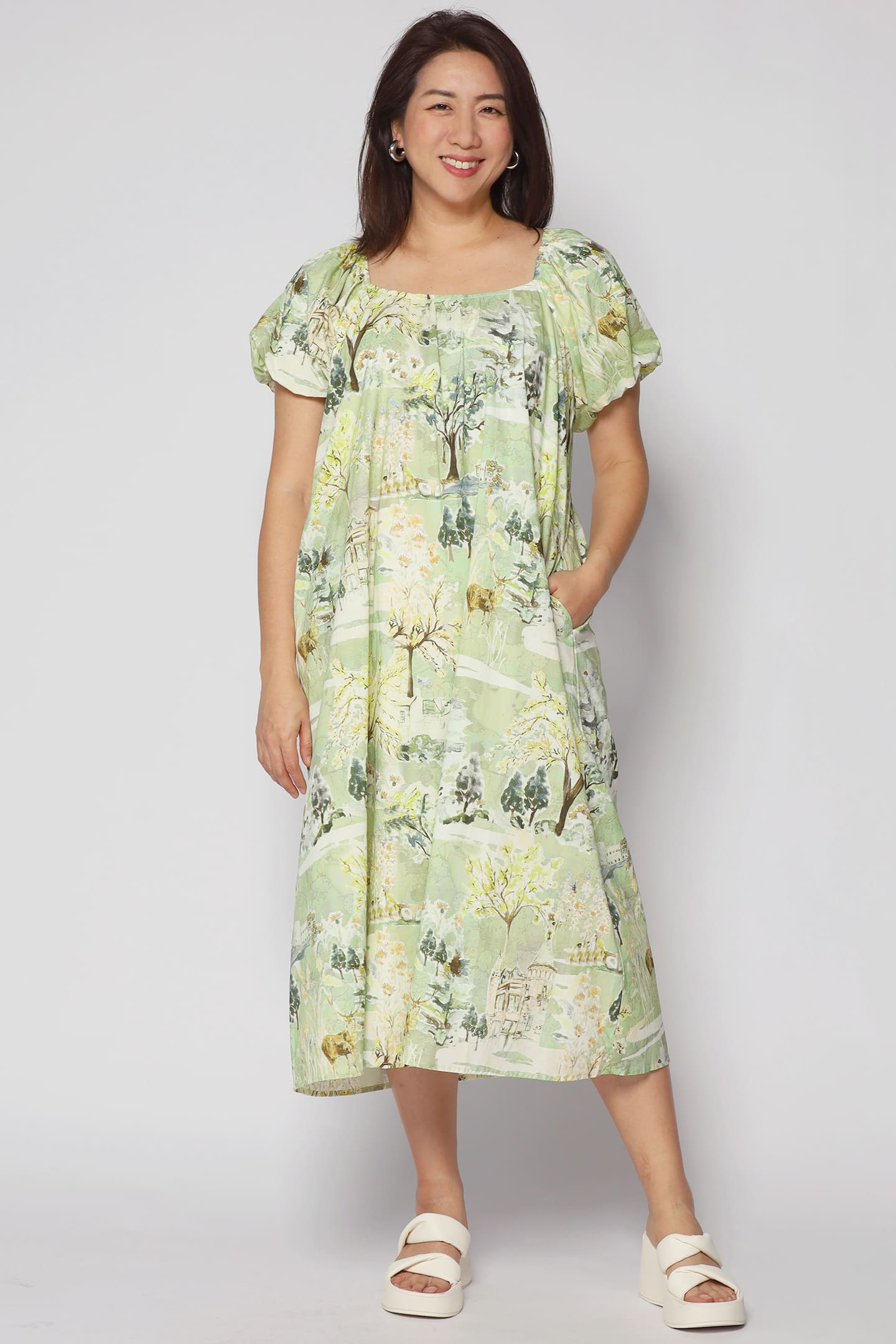 Frankie Dress in Green Scenery