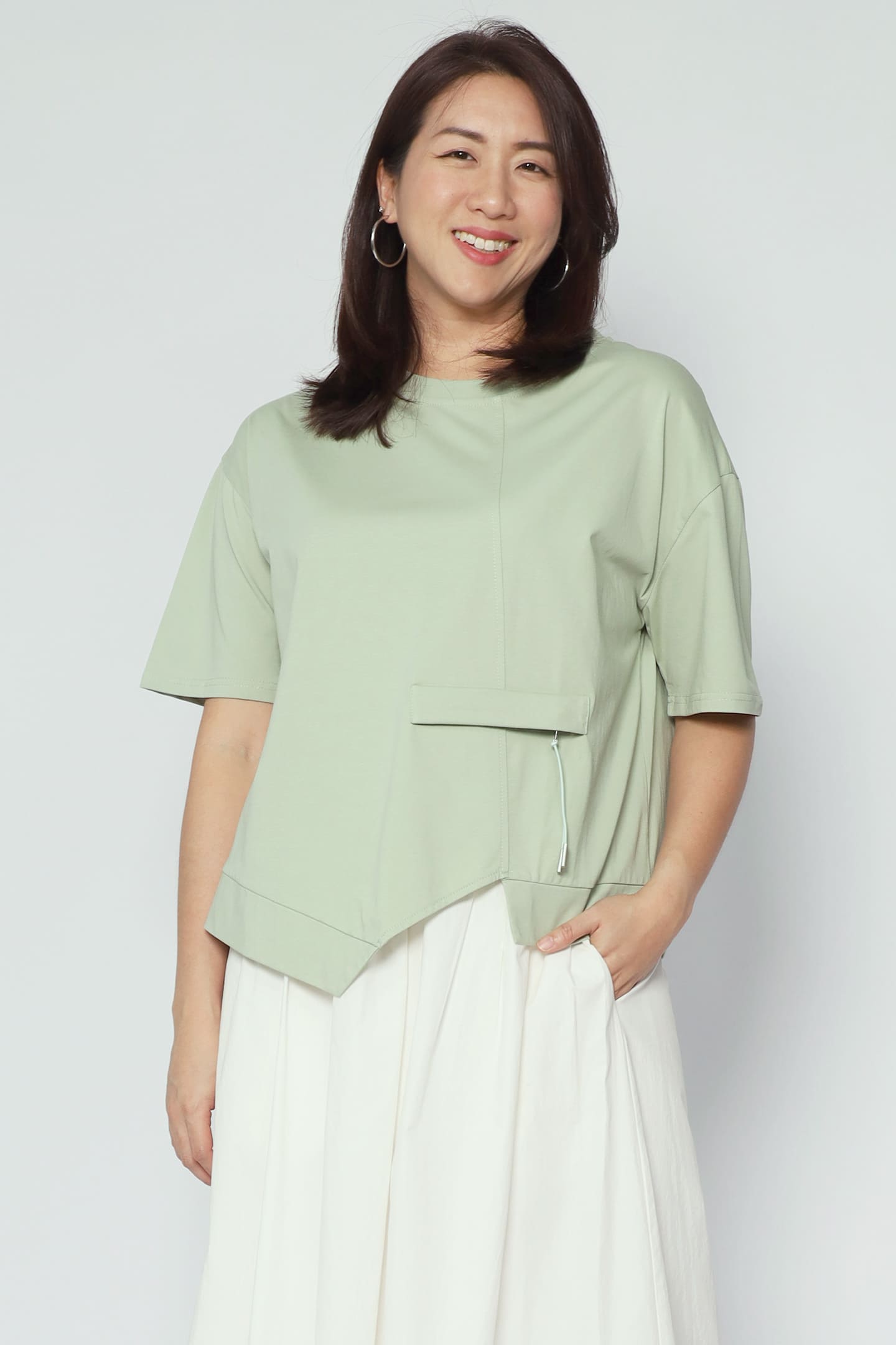 Backorders Easy By TE - Fumika Pocket Top in Mint Green