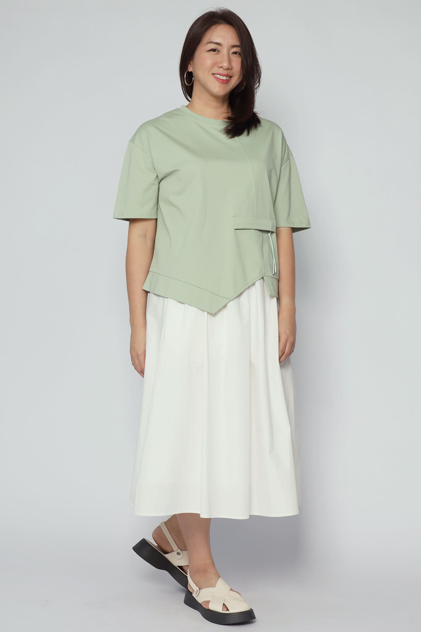 Backorders Easy By TE - Fumika Pocket Top in Mint Green